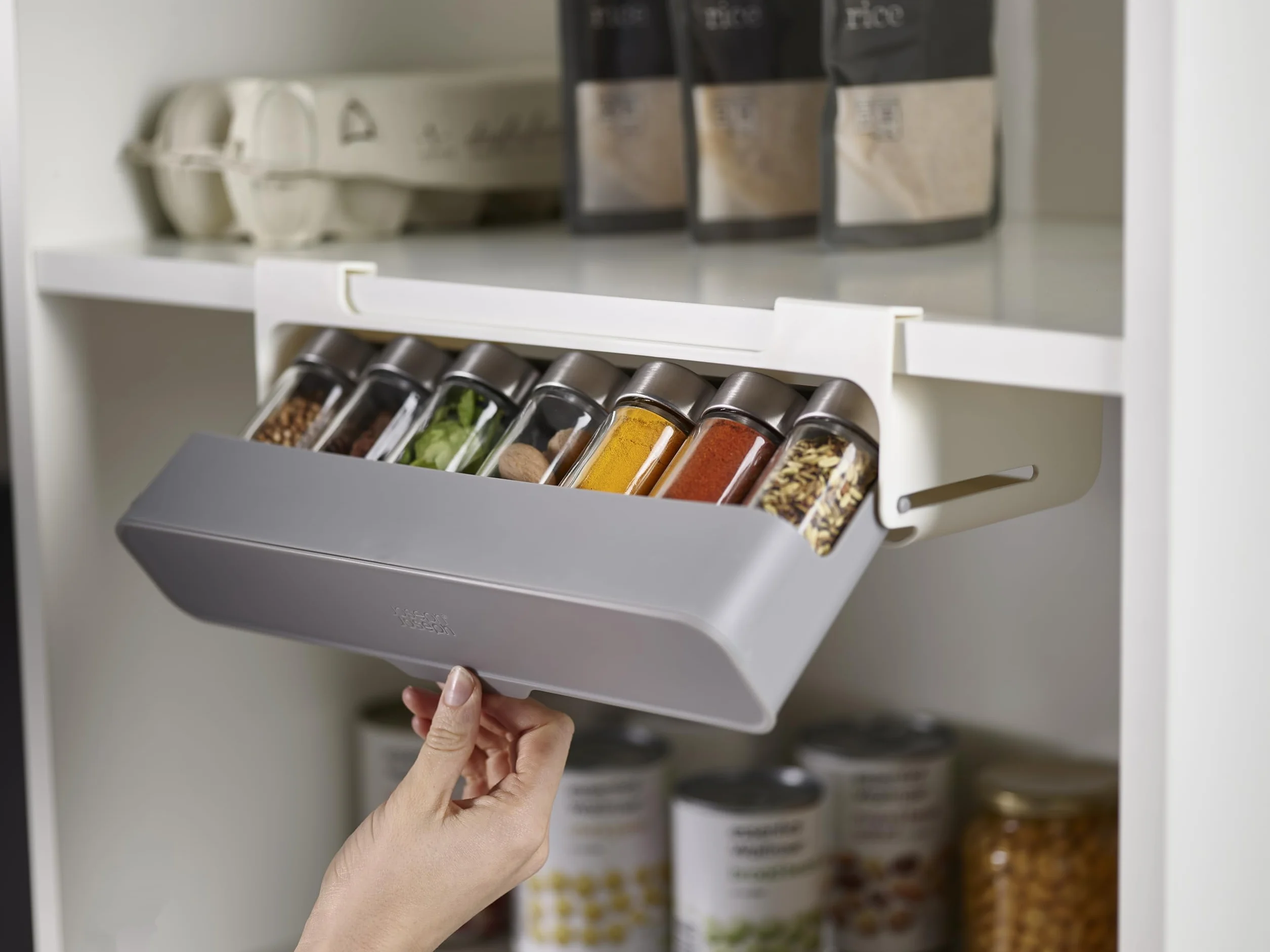 Joseph Joseph CupboardStore in cupboard, kuchenny stojak na przyprawy pod półką, organizer Grey