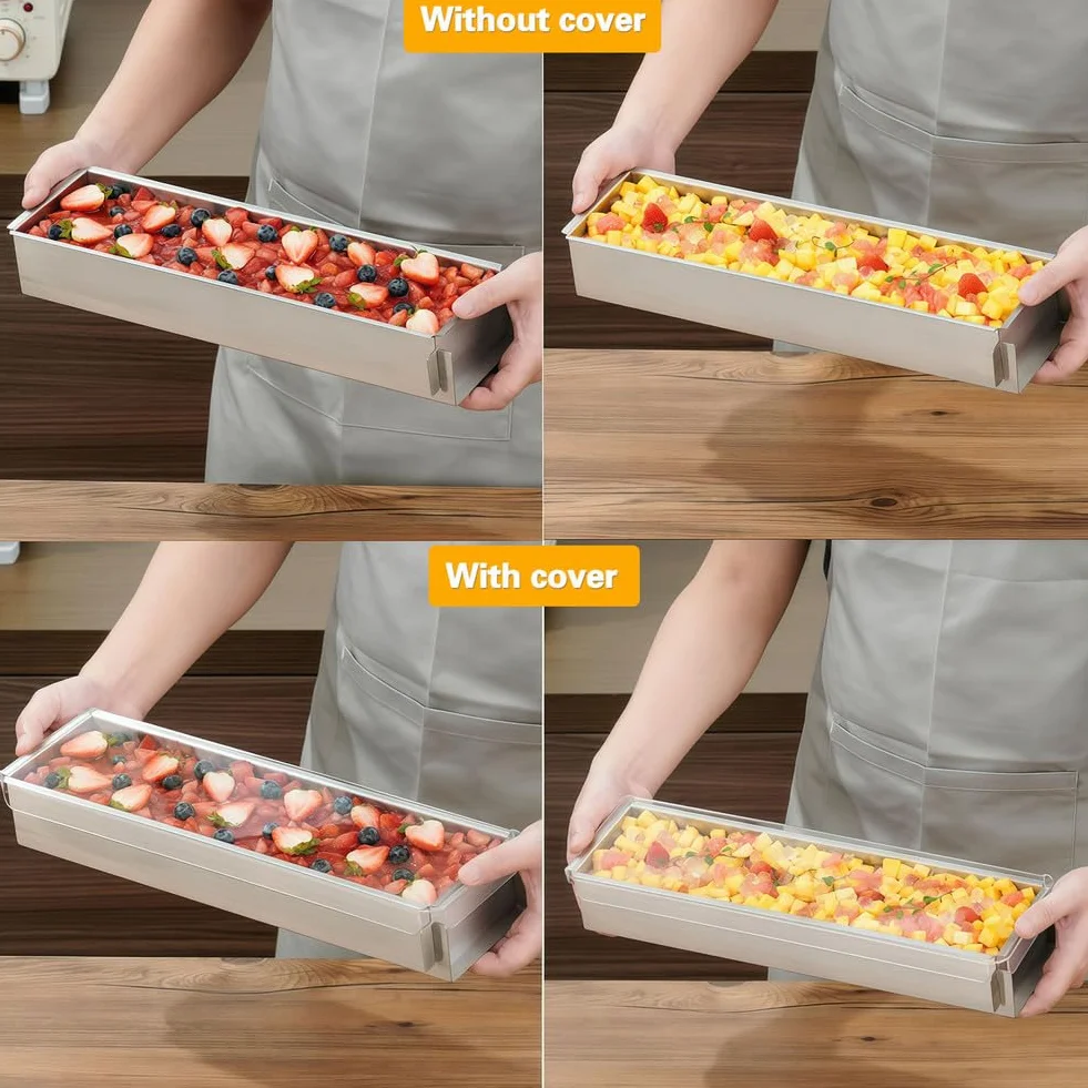 Prostokątna forma do ciasta, nieprzywierające formy tiramisu, blacha do pieczenia ze stopu aluminium do sernika Tiramisu, regulowana forma do ciasta