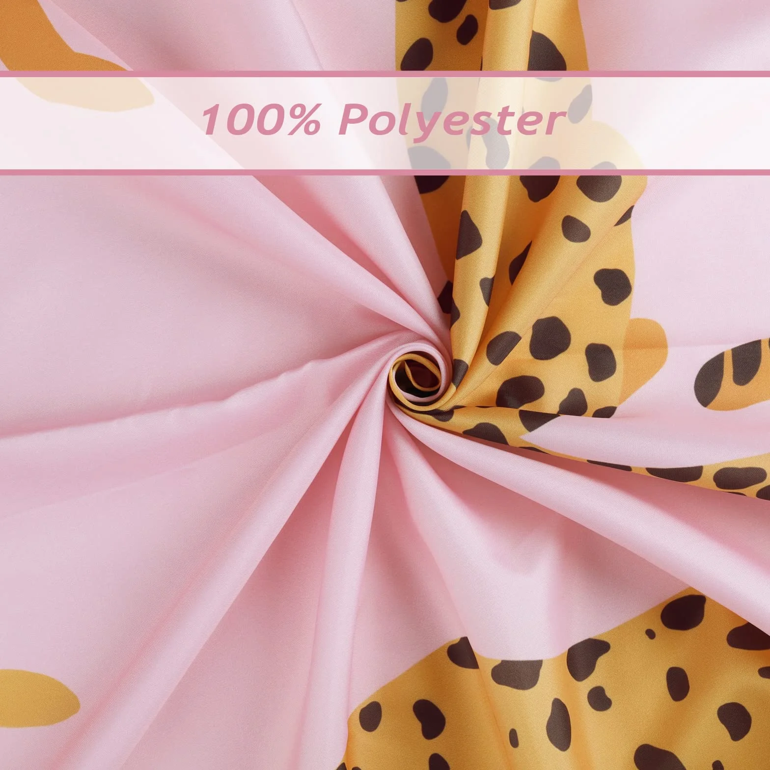 Bonhause Różowa zasłona prysznicowa w panterkę Tropikalne Zwierzę Gepard Modna zasłona łazienkowa 180 x 200 cm Wodoodporna Odporna na pleśń i grzyb Tkanina poliestrowa z 12 haczykami
