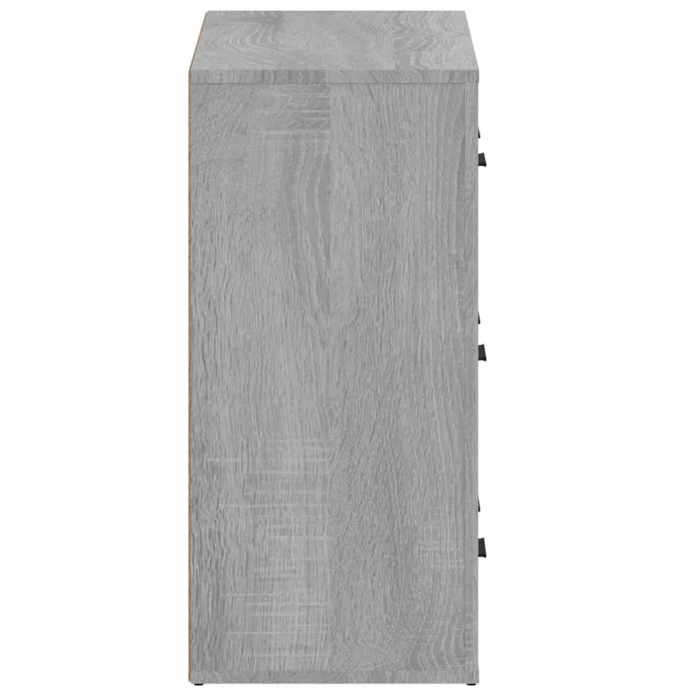 Kredensy zestaw 2 sztuk, szare drewno Sonoma, 80 x 33 x 70 cm, z dużą ilością miejsca do przechowywania do salonu, kuchni, korytarza, uniwersalna szafka do przechowywania