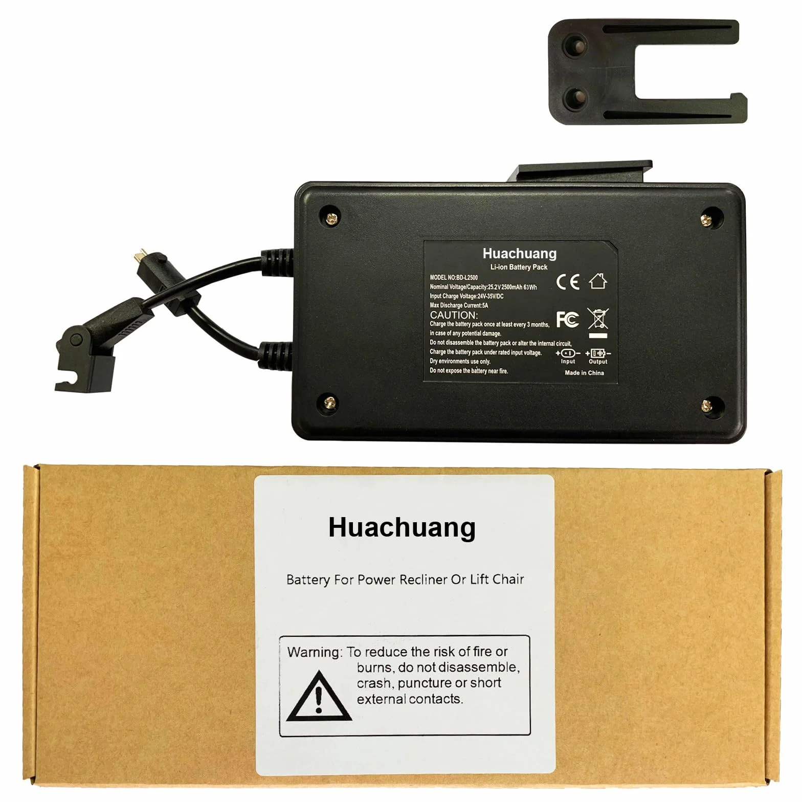 Zestaw akumulatorów 2500 mAh, Power Recliner sofa z baterią, fotel podnośnikowy, 2-pinowy, Limoss, Okin, Lazboy.