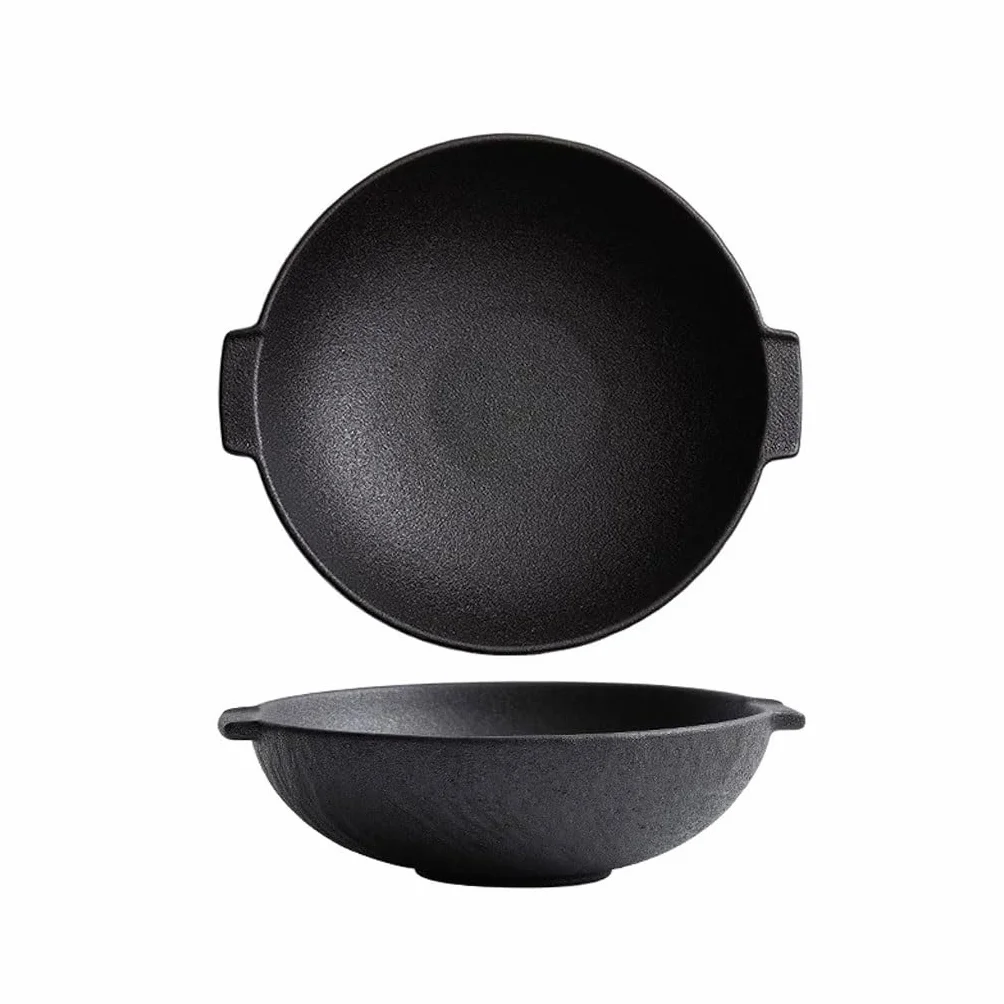 Miski do zupy duża miska na zupę z podwójnymi uszami zupa domowa ceramiczna salaterka kuchnia miska do ryżu miska na makaron miska na kolację(B)