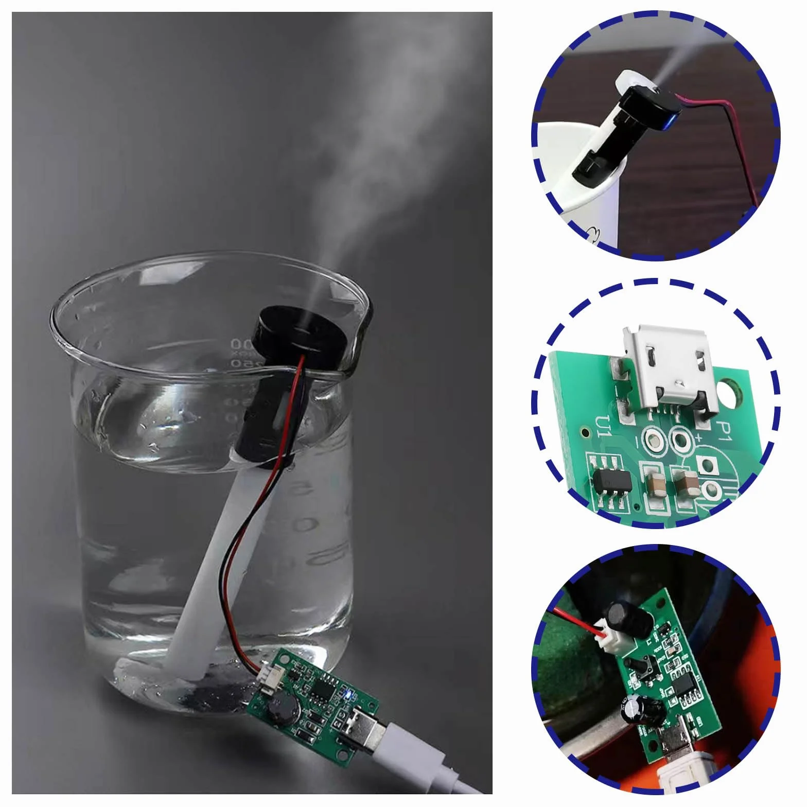 EMSea 1 zestaw dysku atomizacyjnego 5 V moduł USB nawilżacz atomizacja płyta USB mist maker atomizacja płyta DIY z przełącznikiem czasowym do pracy w domu
