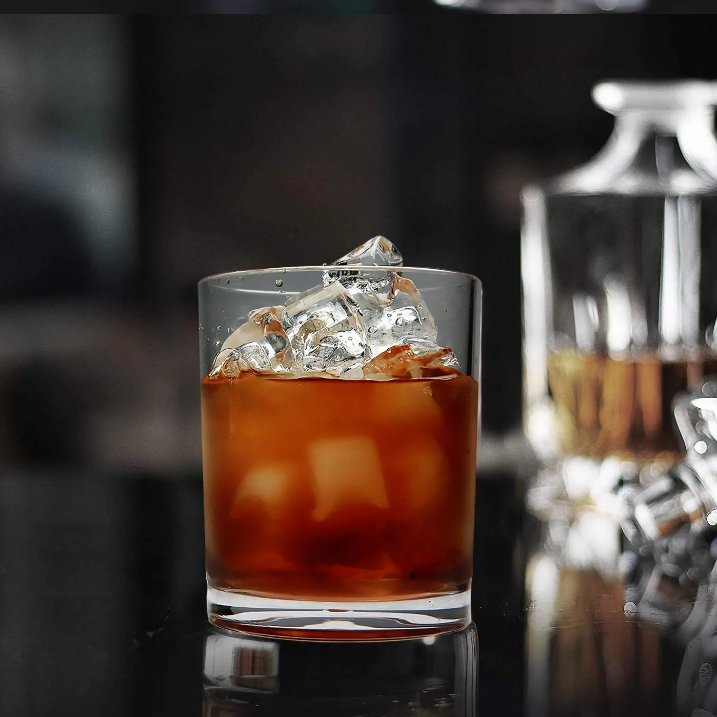 RLWY 350 ml nietłukące się szklanki do whisky, zestaw 6 sztuk, staromodne szkło, przezroczyste szklanki koktajlowe, kubki wielokrotnego użytku do burbona, nadają się do mycia w zmywarce, nie zawierają