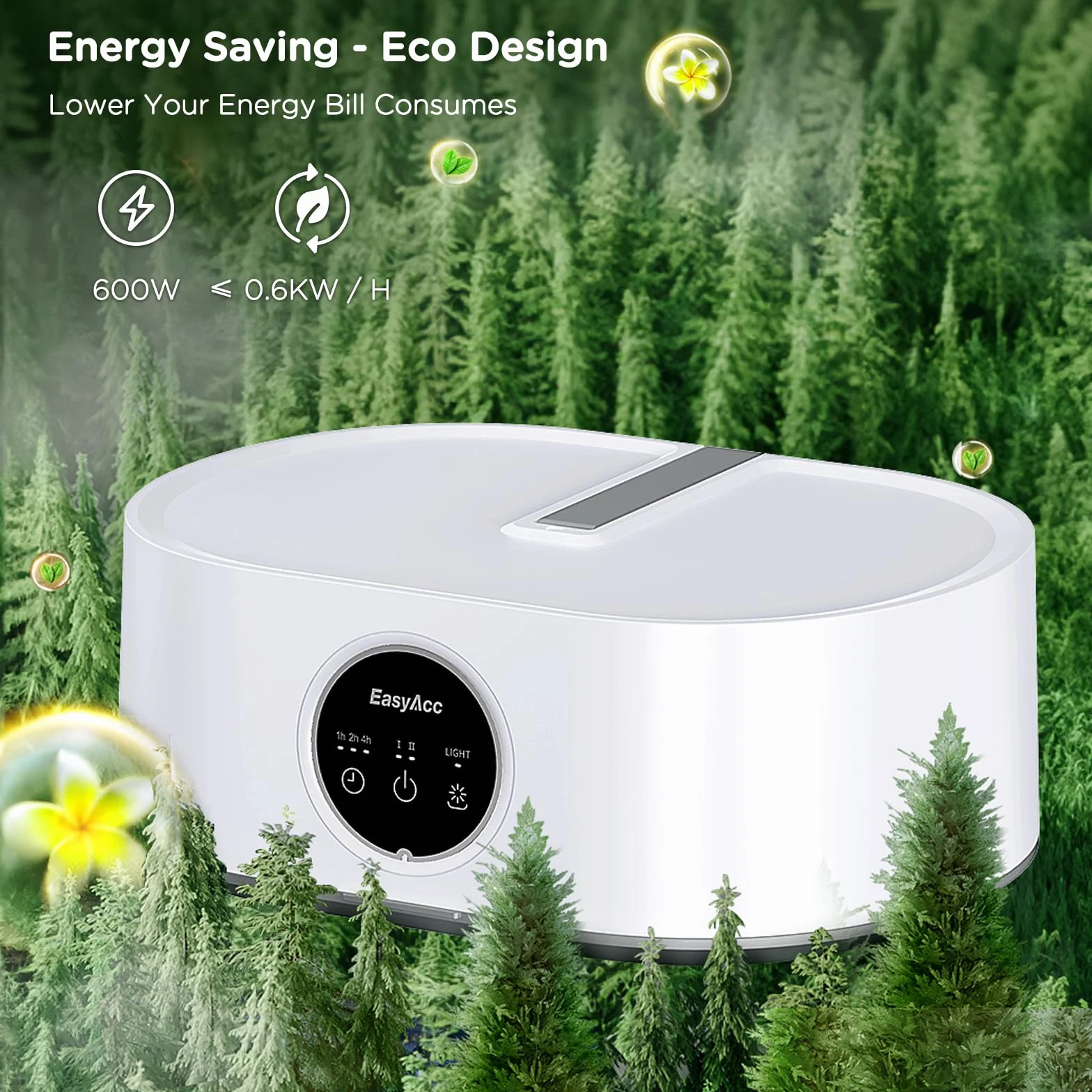 Nue EasyAcc przenośna suszarka do prania, 2024, mała elektryczna suszarka z pompą ciepła z podłączeniem/timerem/sterylizacja UV/automatyczne wyłączanie/1200 W, szafa na ubrania, ciepłe powietrze, dla