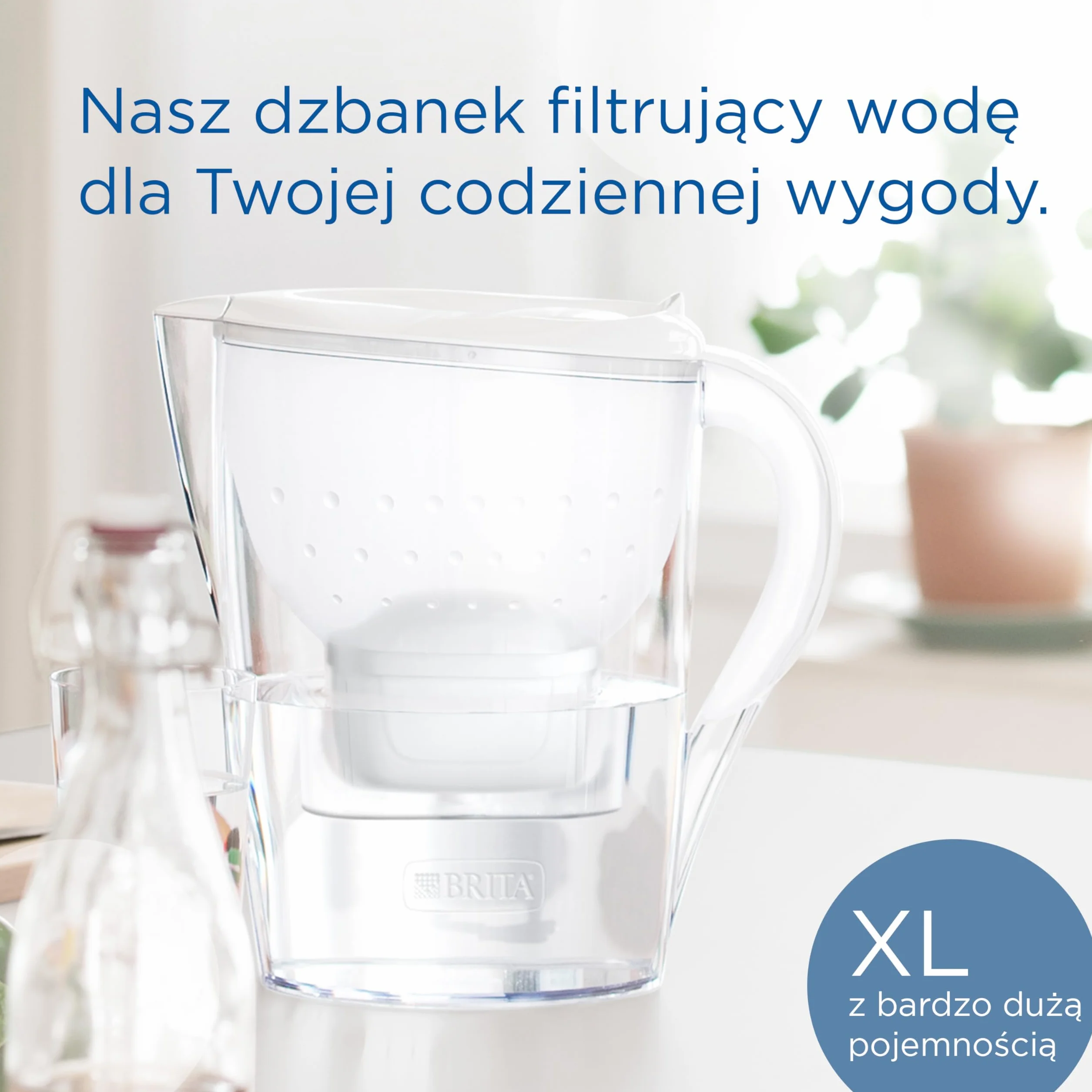 BRITA Dzbanek filtrujący Marella XL (3,5 l) z 1 oryginalnym filtrem BRITA MAXTRA PRO Pure Performance redukującym chlor, kamień, PFAS i metale – elegancja i funkcjonalność