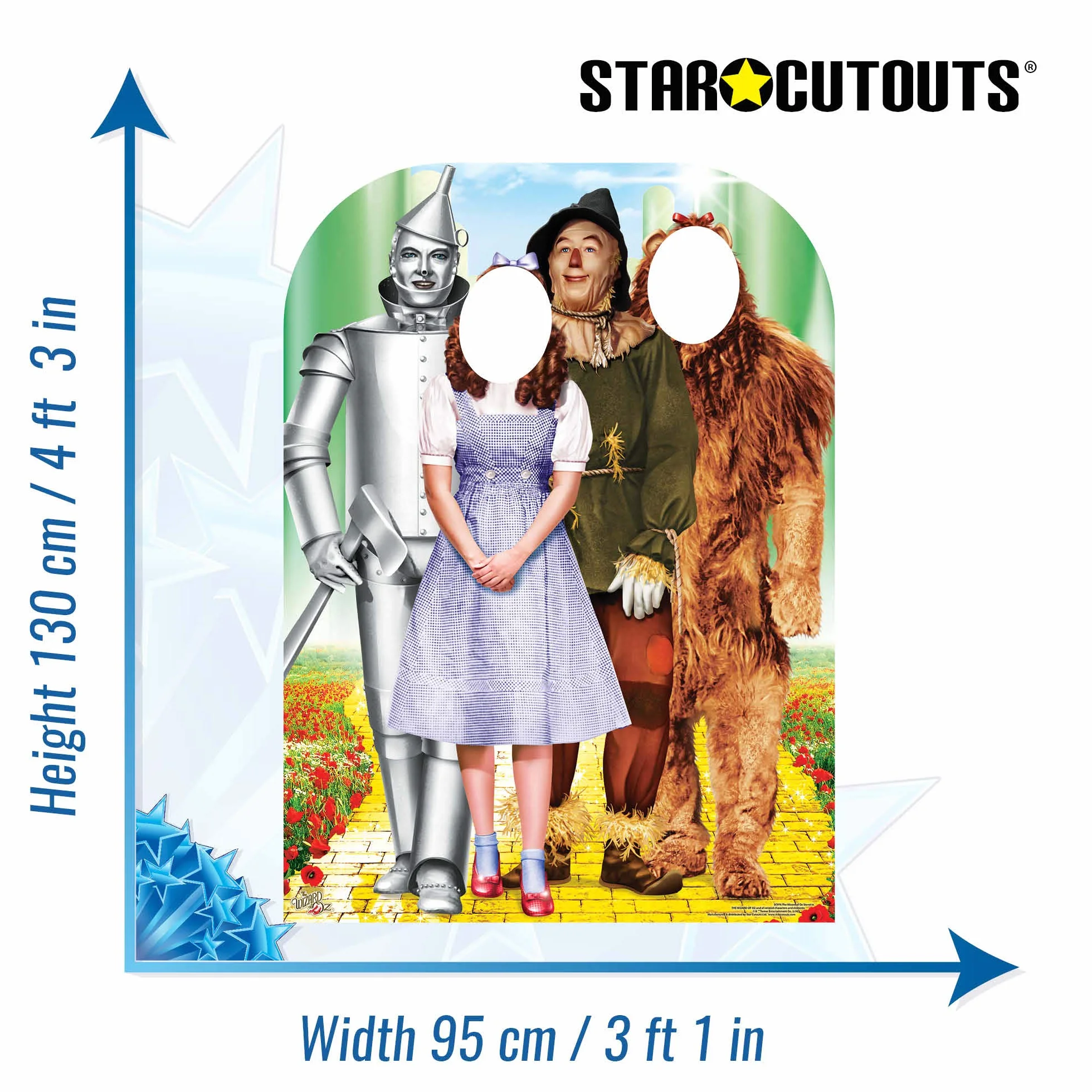 Star Cutouts Ltd Wizard of OZ Stand -in szmaragdowe miasto Life rozmiar karton wycięty z mini blatem, wielokolorowy, 130 x 95 x 130 cm