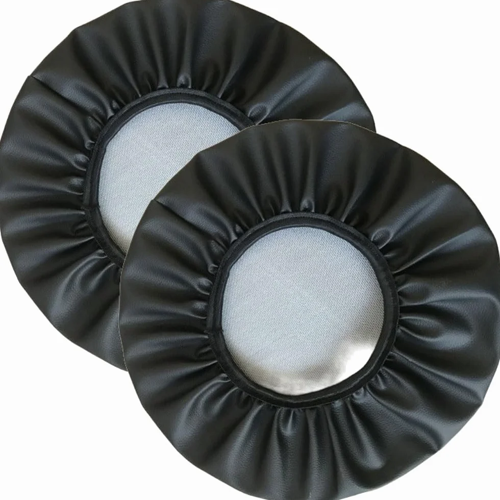 Pokrowce Na Stołki Okrągłe 2 Sztuki Barowe Watedrproof PU Stool Slipcover Z Elastyczną Poduszką Na Stołek Okrągłe Pokrowce Na Stołki Barowe Na Okrągłe Krzesło Zmywalne(Black,32x32 cm Set Of 2)