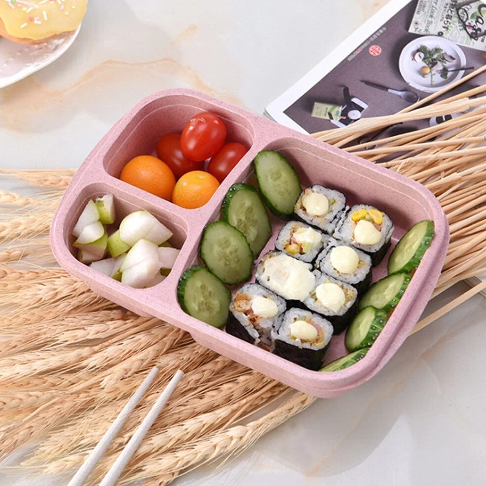 Pojemnik do przechowywania żywności w kuchence mikrofalowej, trwały pojemnik na lunch dla dorosłych, idealny do przygotowywania posiłków, łatwy do czyszczenia, idealny do pracy lub szkoły, materiał