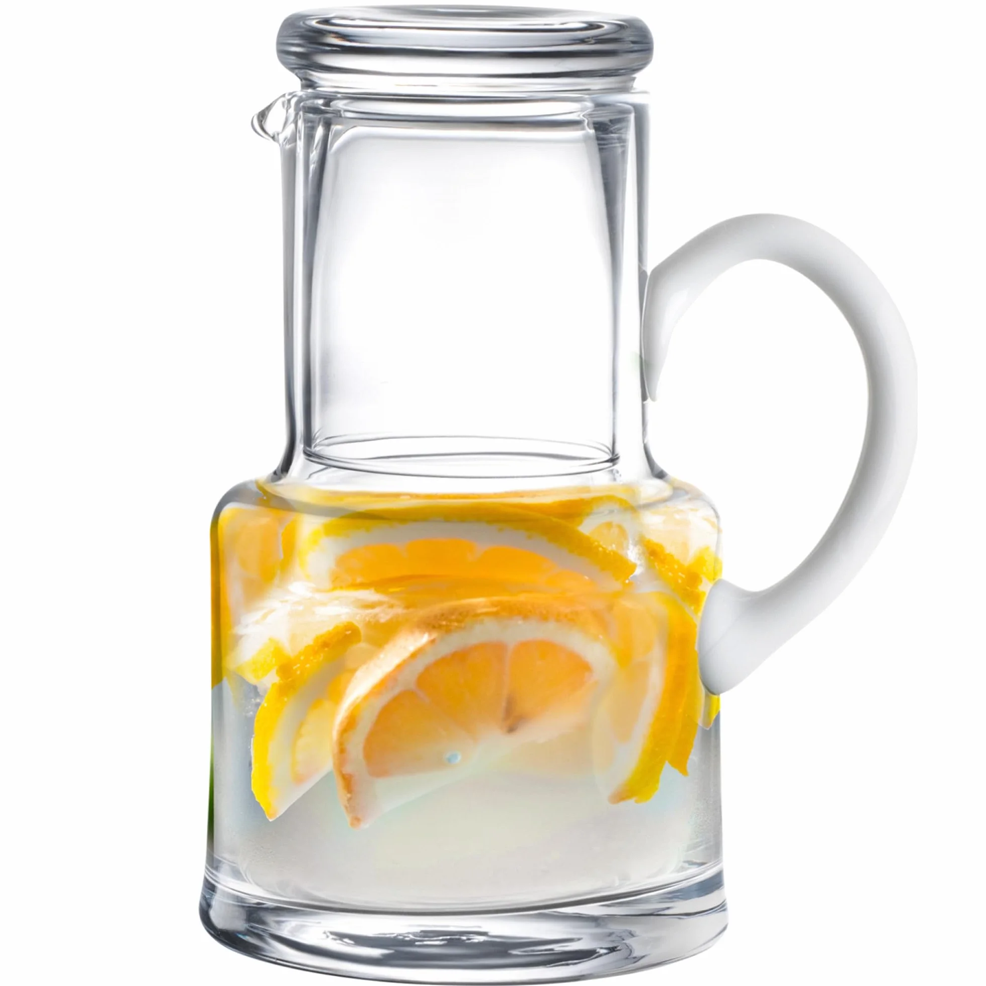Barski - Europejska jakość - szkło - 2 szt. zestaw wody - 66 ml zestaw wody przy łóżku - karafka na wodę na biurko - - z szklanką szklaną 150 ml - z opalem (biały) uchwytem - wyprodukowano w Europie