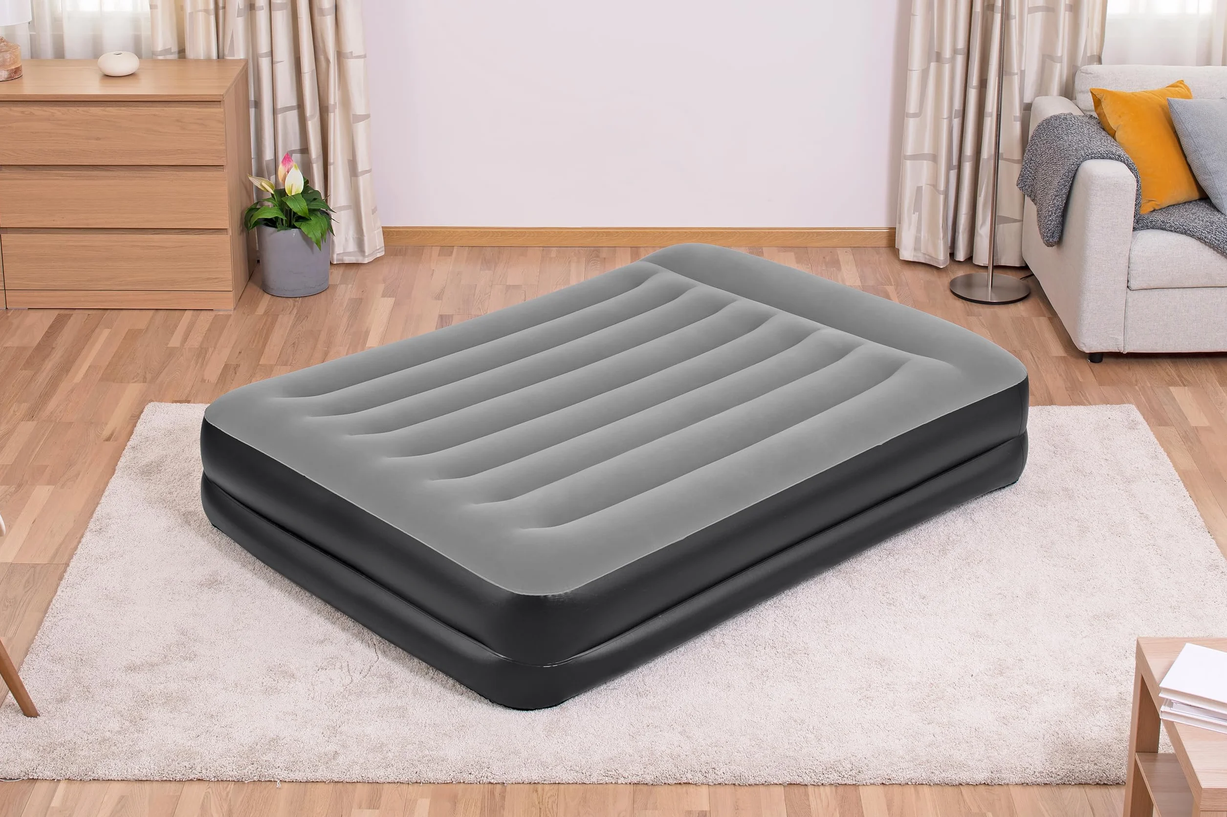 Bestway TriTech Aerolux materac dmuchany ze zintegrowaną pompą elektryczną Double XL/Mid 203 x 152 x 46 cm