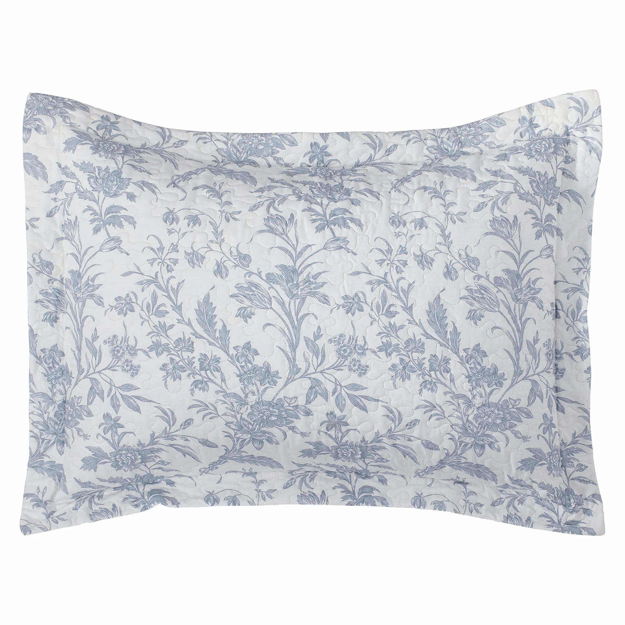 Laura Ashley Home - Kolekcja Amberley - zestaw kołder, 100% bawełna, oddychająca i lekka, dwustronna pościel, wstępnie sprana dla dodatkowej miękkości, podwójna, niebieski spa
