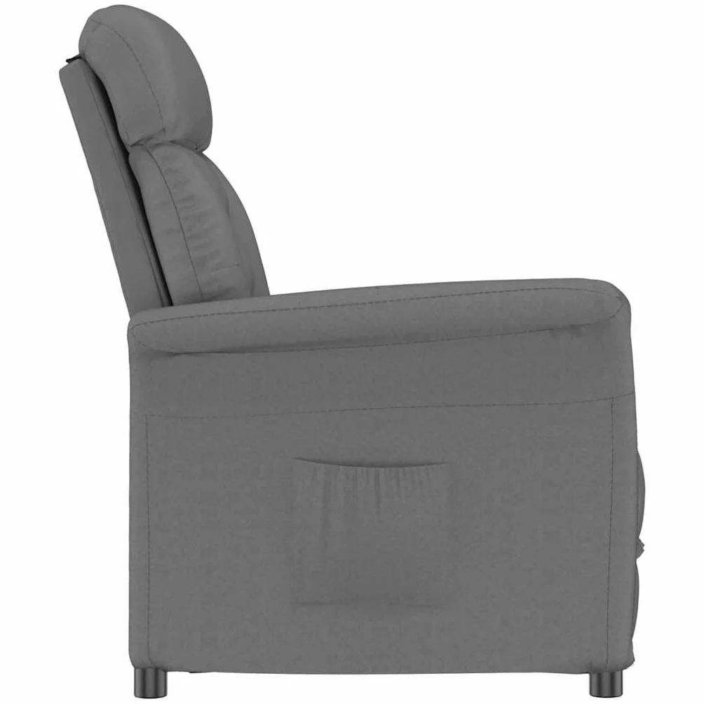 Fotel ciemnoszary, 96,5 x 70,5 x 95 cm, z mikrofibry, odchylany, ergonomiczny, do salonu, sypialni, fotel do czytania, wygodne siedzisko
