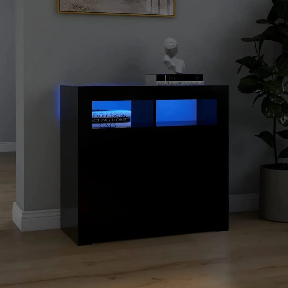 vidaXL Szafka z oświetleniem LED, biała, 115,5 x 30 x 75 cm