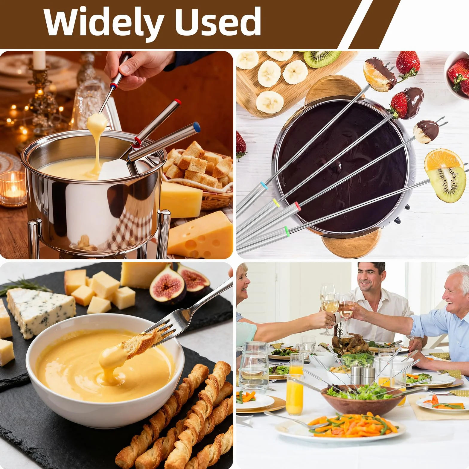 12 sztuk widelczyków do fondue, ze stali nierdzewnej, widelce do fondue, zestaw 24 cm, widelce do fondue, widelce do fondue, widelce do grilla, ze stali nierdzewnej, z uchwytem odpornym na wysokie