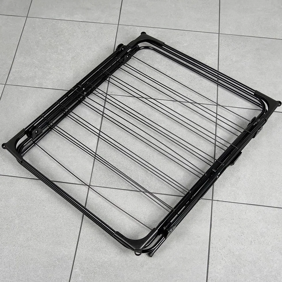 Vilde Wieża na pranie, suszarka wieżowa, z metalu, czarna, pionowa, 61 x 58 x 136 cm