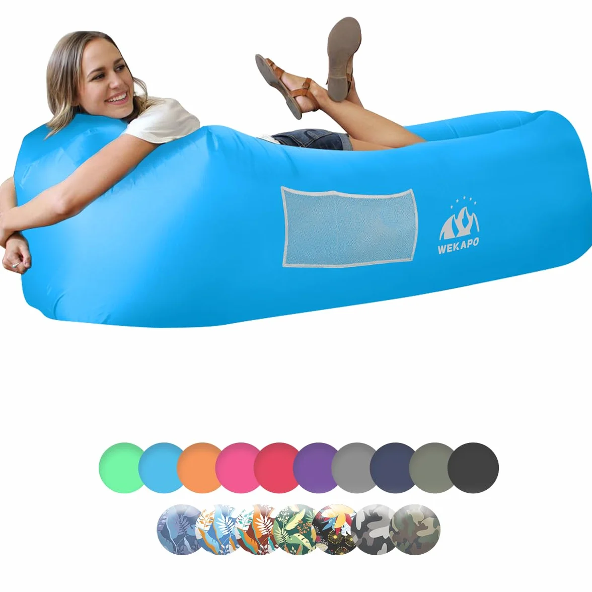 Nadmuchiwana sofa powietrzna hamak przenośny wodoodporny na podwórko plażę kemping