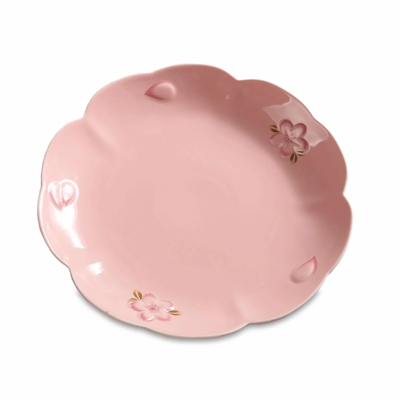 Talerz Talerz ceramiczny ręcznie malowany wytłoczony kwiat wiśni domowy talerz do jadalni na jedzenie stek owocowy deserowy zastawa stołowa kuchni(Pink,10inch)