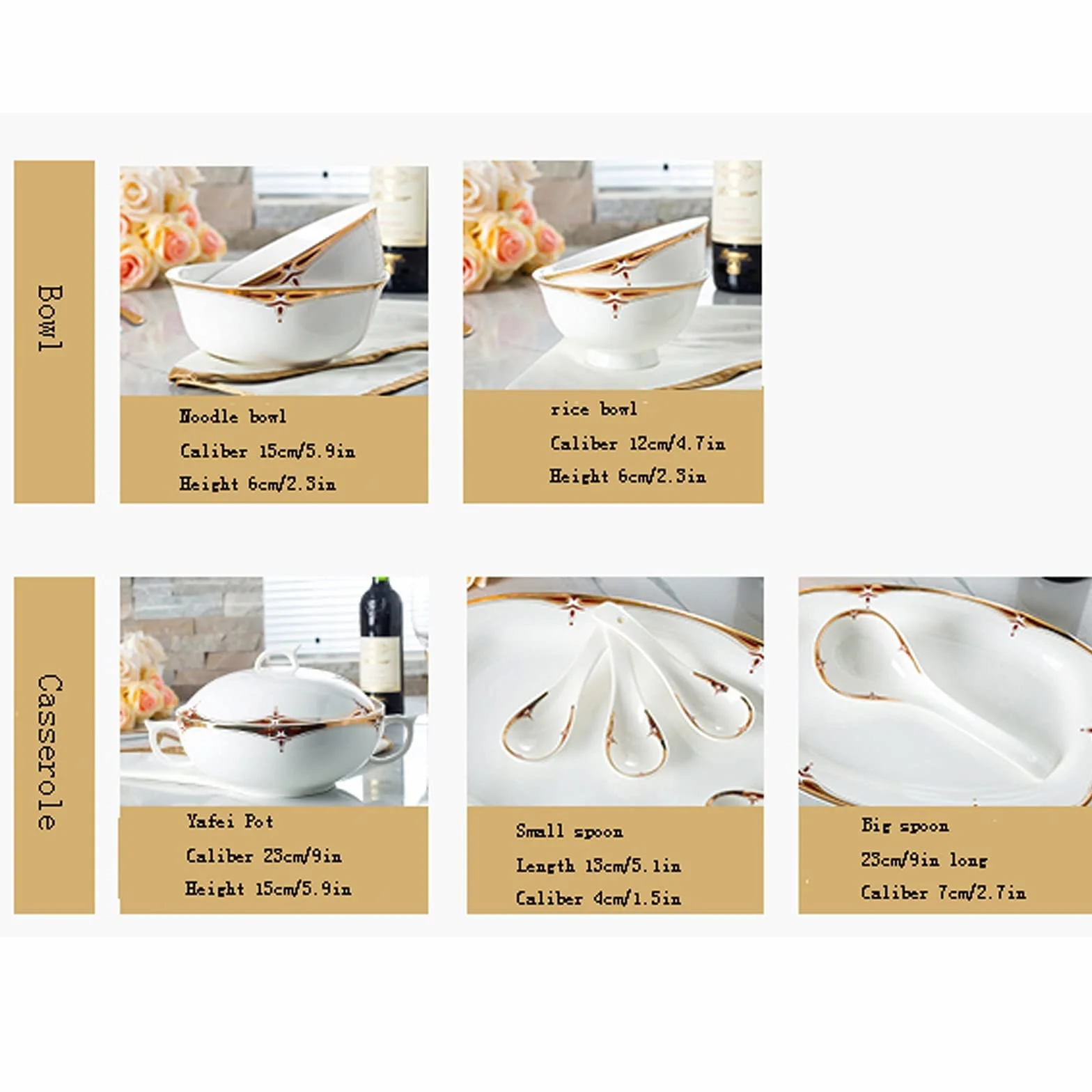 Zestawy obiadowe Zestaw naczyń, Ceramiczna zastawa stołowa Zestaw 60 szt., Prosty zestaw zastawy stołowej Zestaw ceramicznych zastaw stołowych do użytku domowego