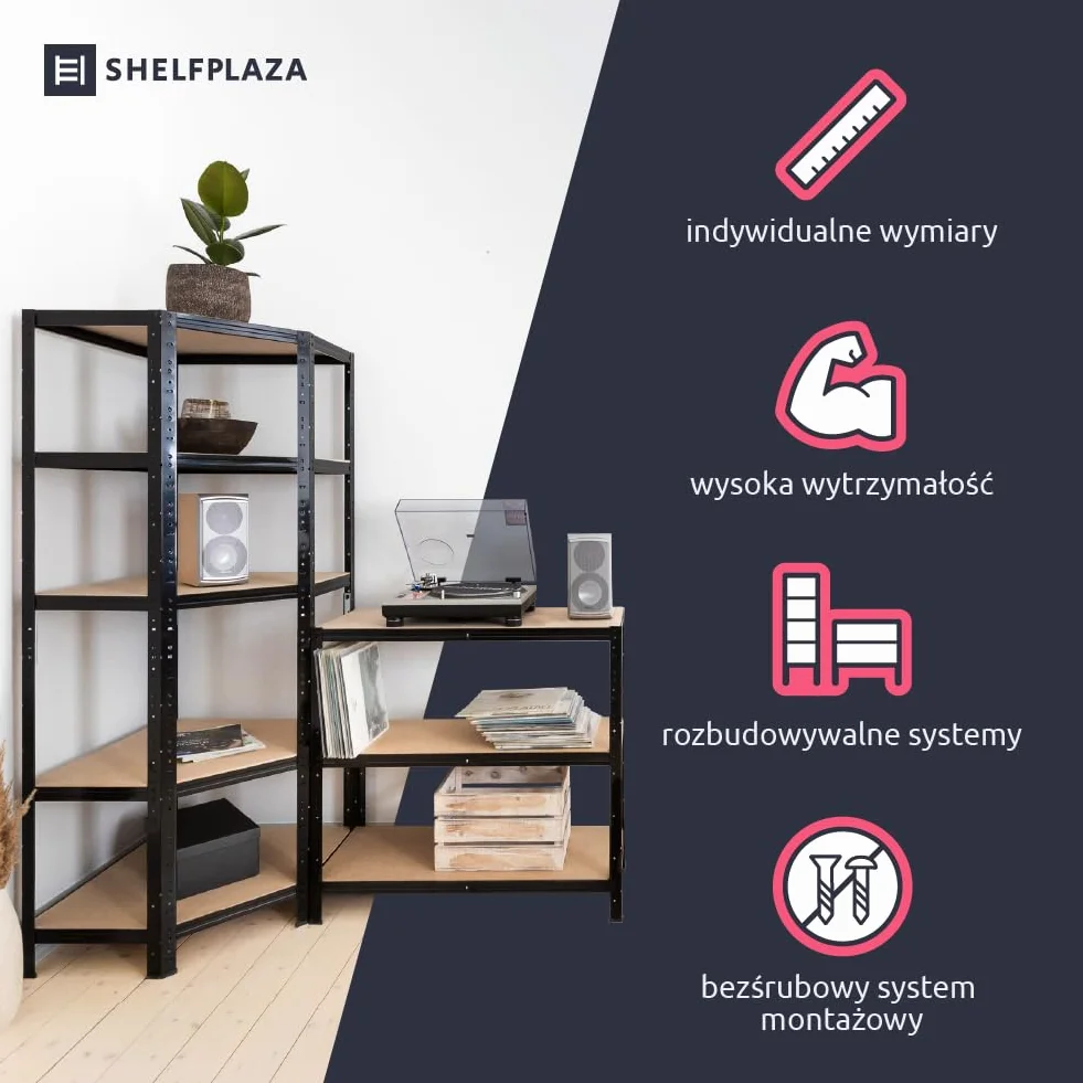 shelfplaza Home 200x70x40cm regał narożny niebieski: 5x175kg | Regały aluminiowe Regał do schowka Szafa garażowa Metalowy regał magazynowy Regał do przechowywania