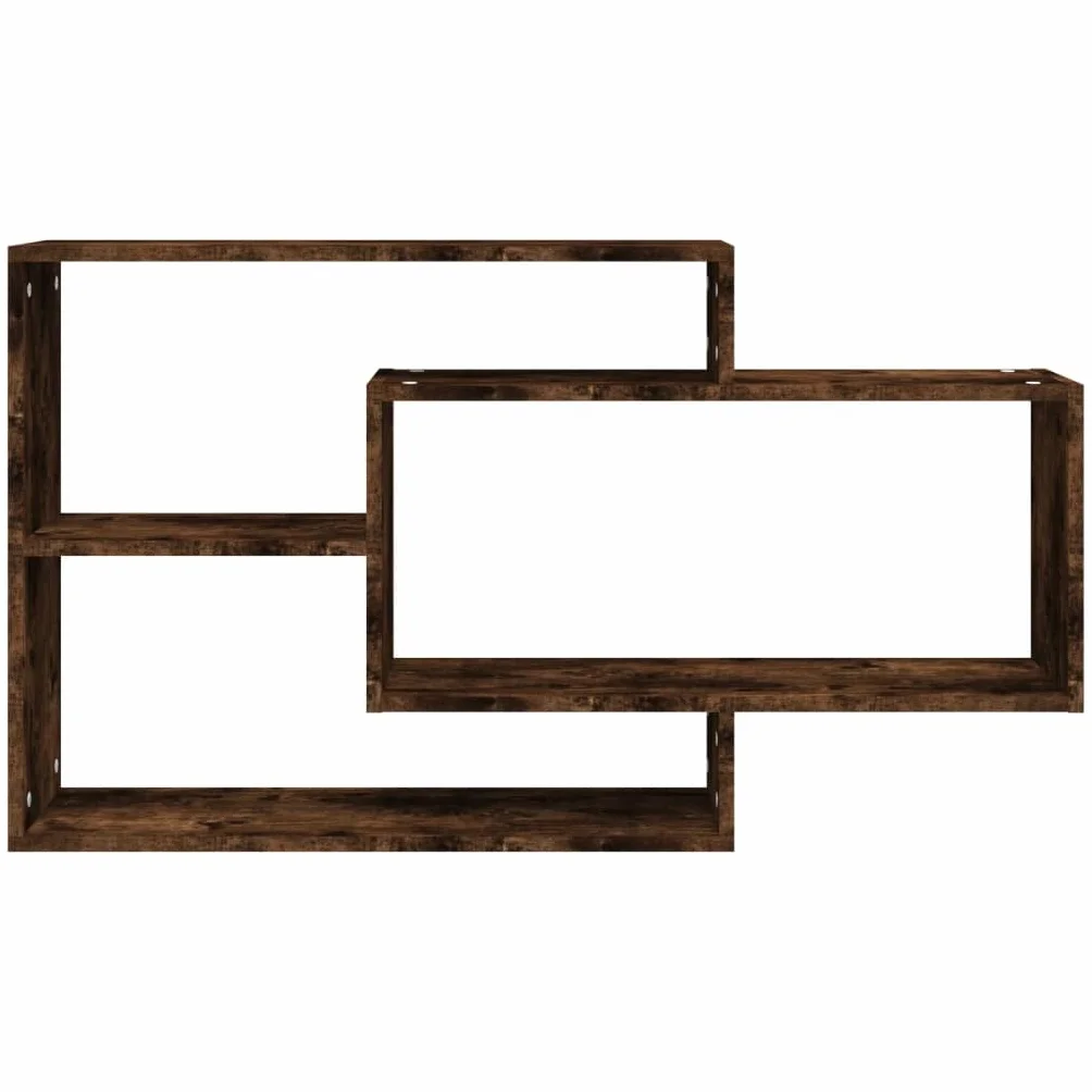 Regał ścienny, dąb wędzony, 104 x 20 x 58,5 cm, materiał drewnopochodny, nowoczesny regał wiszący z 3 półkami, stabilny montaż na ścianie do książek, dekoracji, salonu, sypialni