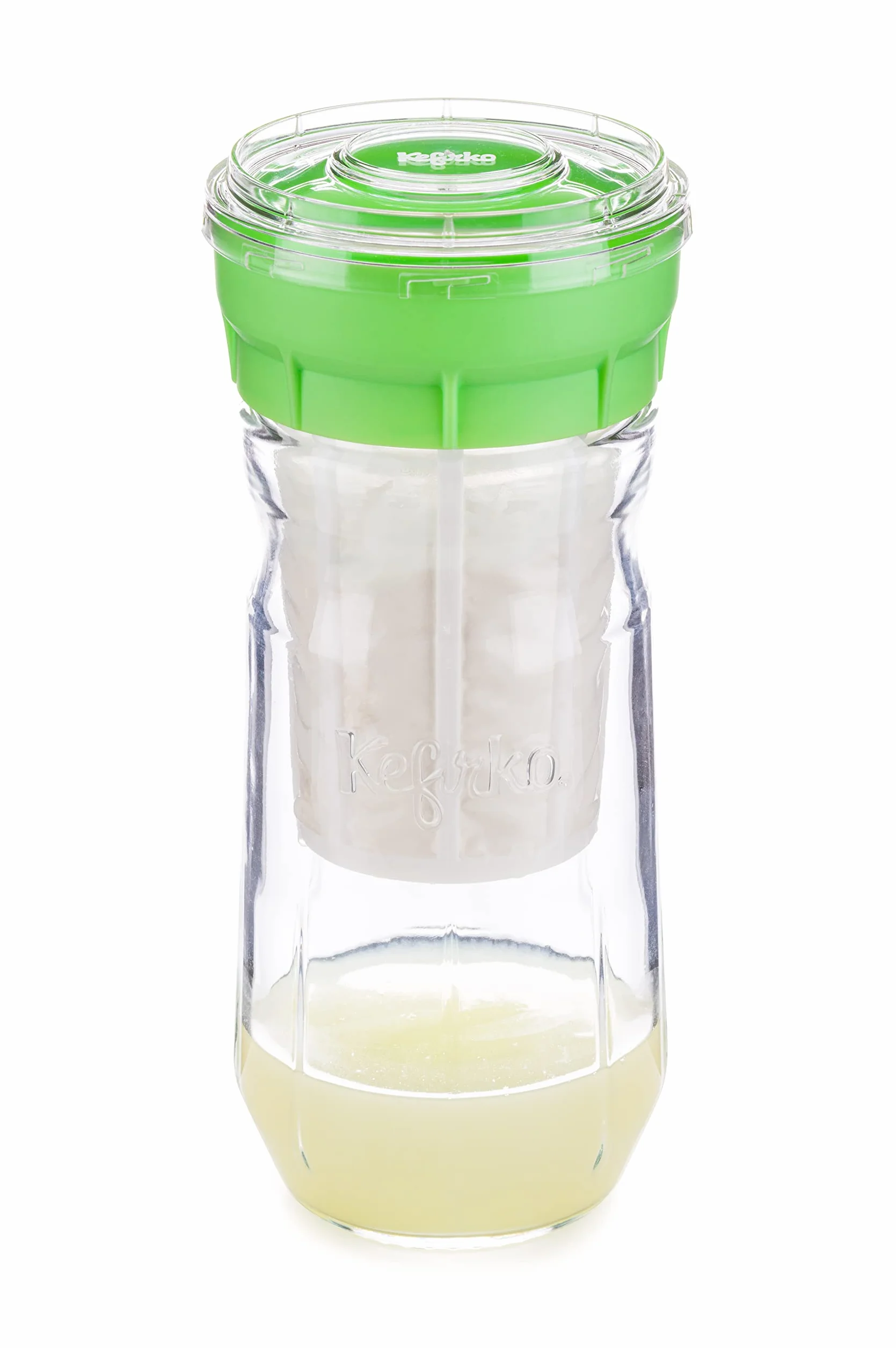 KEFIRKO Cheese Maker – idealny zestaw do przygotowywania domowego sera kefirowego, zestaw serów i książeczka z przepisami do pobrania w formacie PDF | 1,4 l | BPA Free | zielony