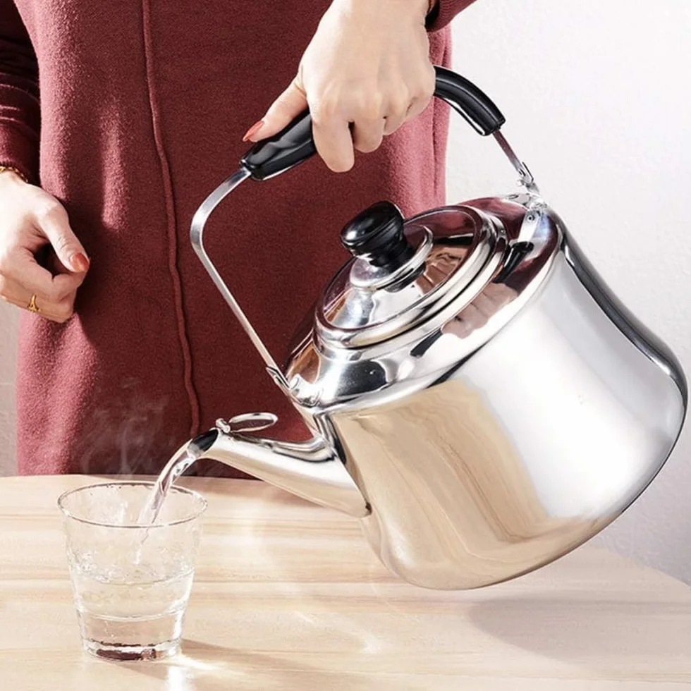 Czajnik z gwizdkiem ze stali nierdzewnej, 3 l, retro, do wszystkich rodzajów kuchenek, w tym indukcyjna duża pojemność, szybkie gotowanie i stylowy design