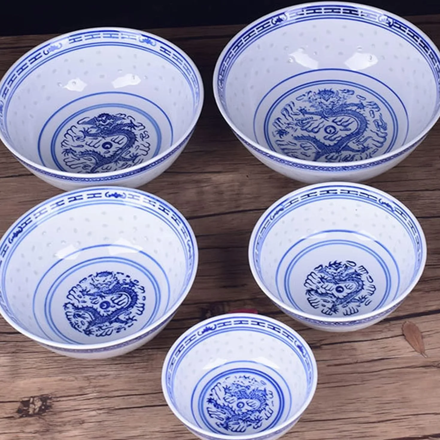 Ceramiczne miski na makaron ramen, porcelanowe azjatyckie miski do zupy, płatków, ryżu, Udon - wzór retro do jadalni i rozrywki