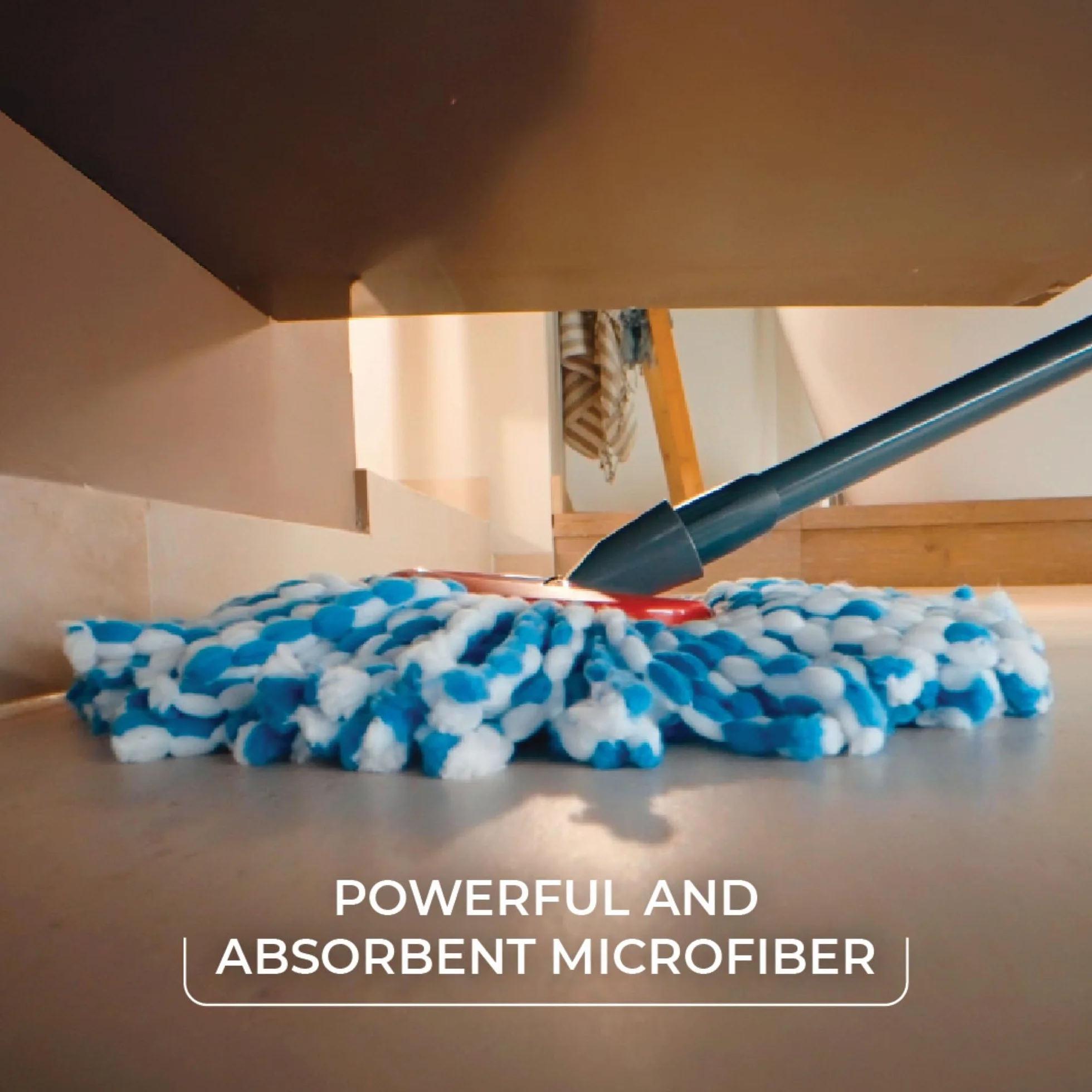O-Cedar EasyWring RinseClean wkład do mopa obrotowego z mikrofibry, wykładzina podłogowa, niebieski, 1 szt
