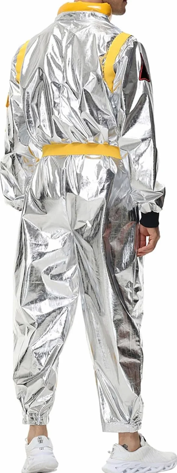 Komplet Kombinezonu Astronauty, Materiał Z Włókien Poliestrowych, Odpowiedni Na Imprezy Tematyczne, Zamek Błyskawiczny Z Przodu, Sugestie Dotyczące Wyboru Rozmiaru (Yellow-men L)