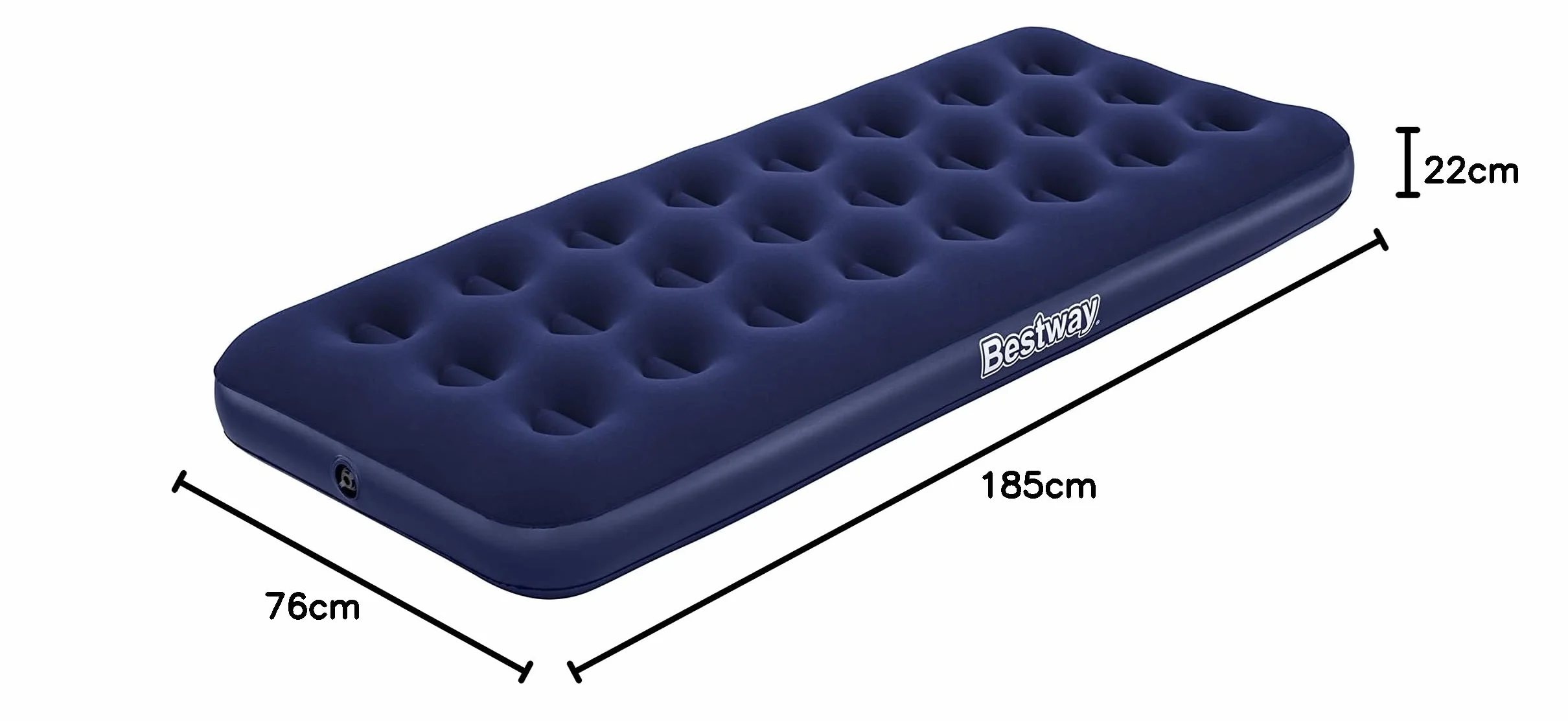 Bestway Materac Dmuchany 67000 Niebieski 185 x 76 x 22 cm