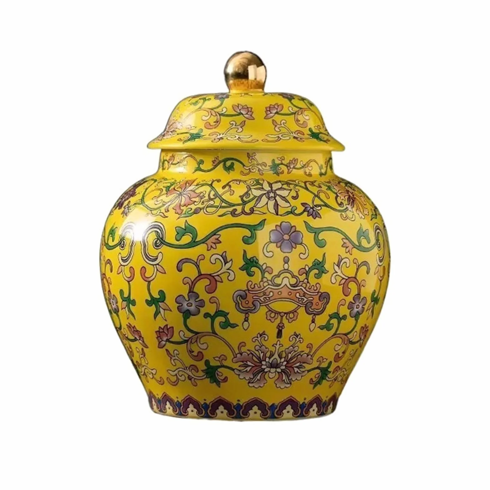 Praktyczny Luksusowy klasyczny emaliowany ceramiczny pojemnik na herbatę | Czarna herbata Zielona herbata Uszczelniający słoik Słoik do przechowywania w gospodarstwie domowym(Yellow)
