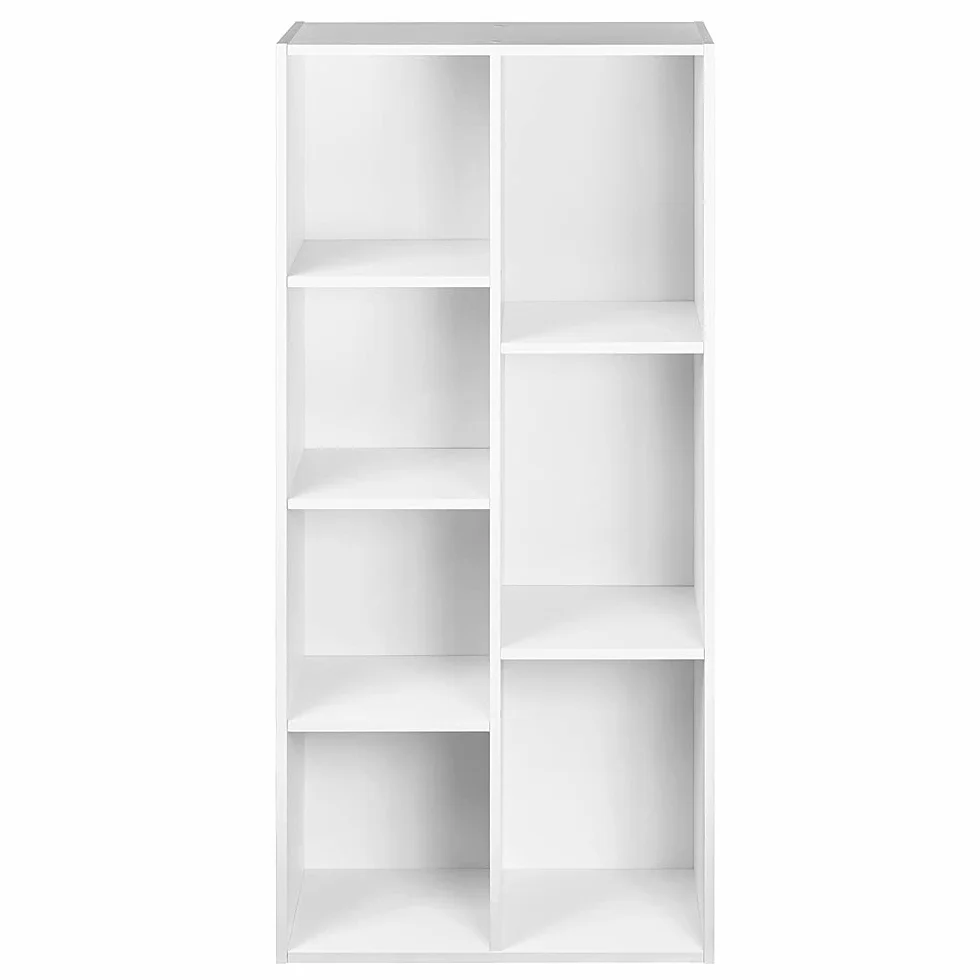 Amazon Basics regał z 7 kwadratowymi przegródkami, kolor biały, 50 x 24 x 106 cm