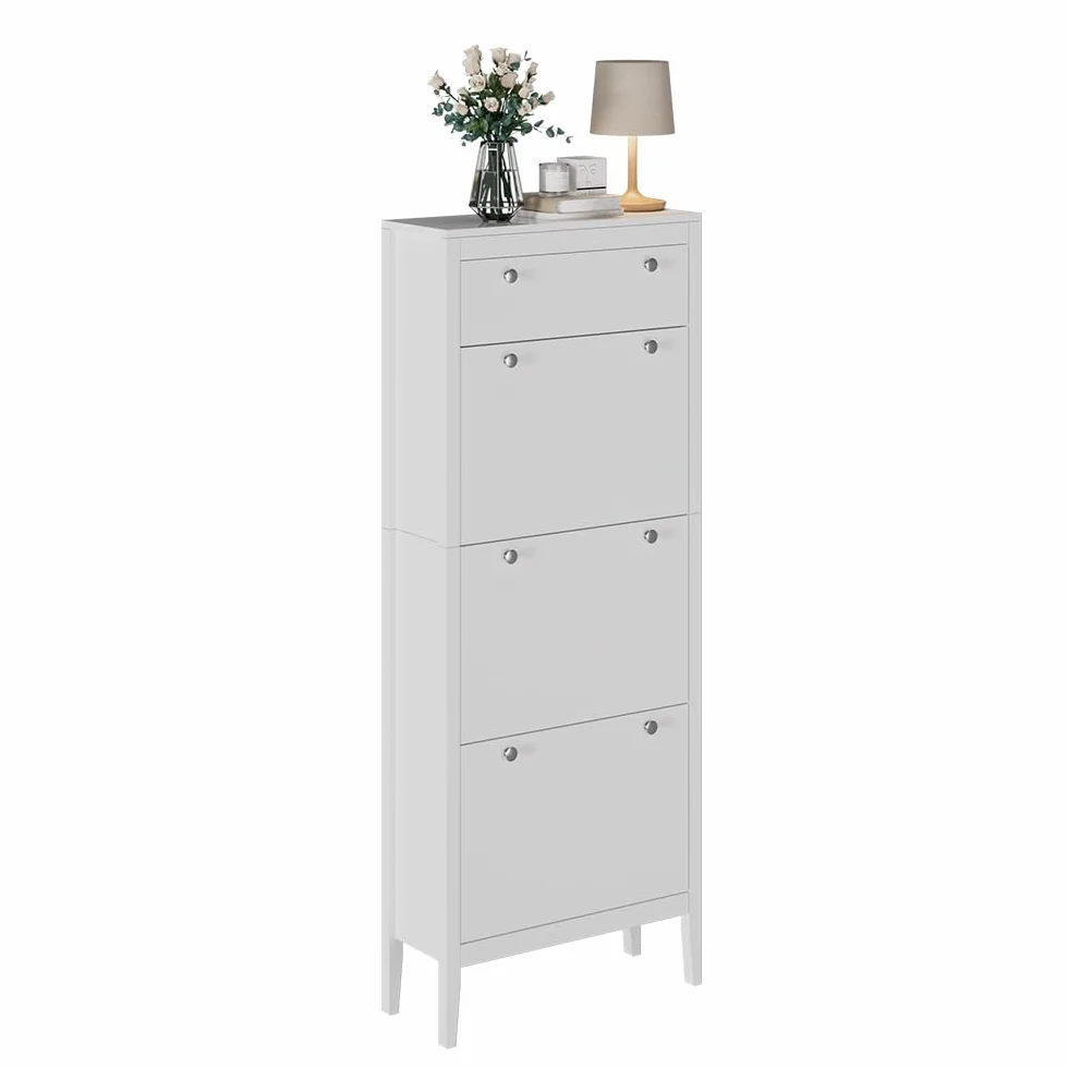 Vicco Szafka na buty "Aron", Biały, 60 x 153 cm | 3 przedziały, pour le rangement des chaussures et combinable avec d'autres modules