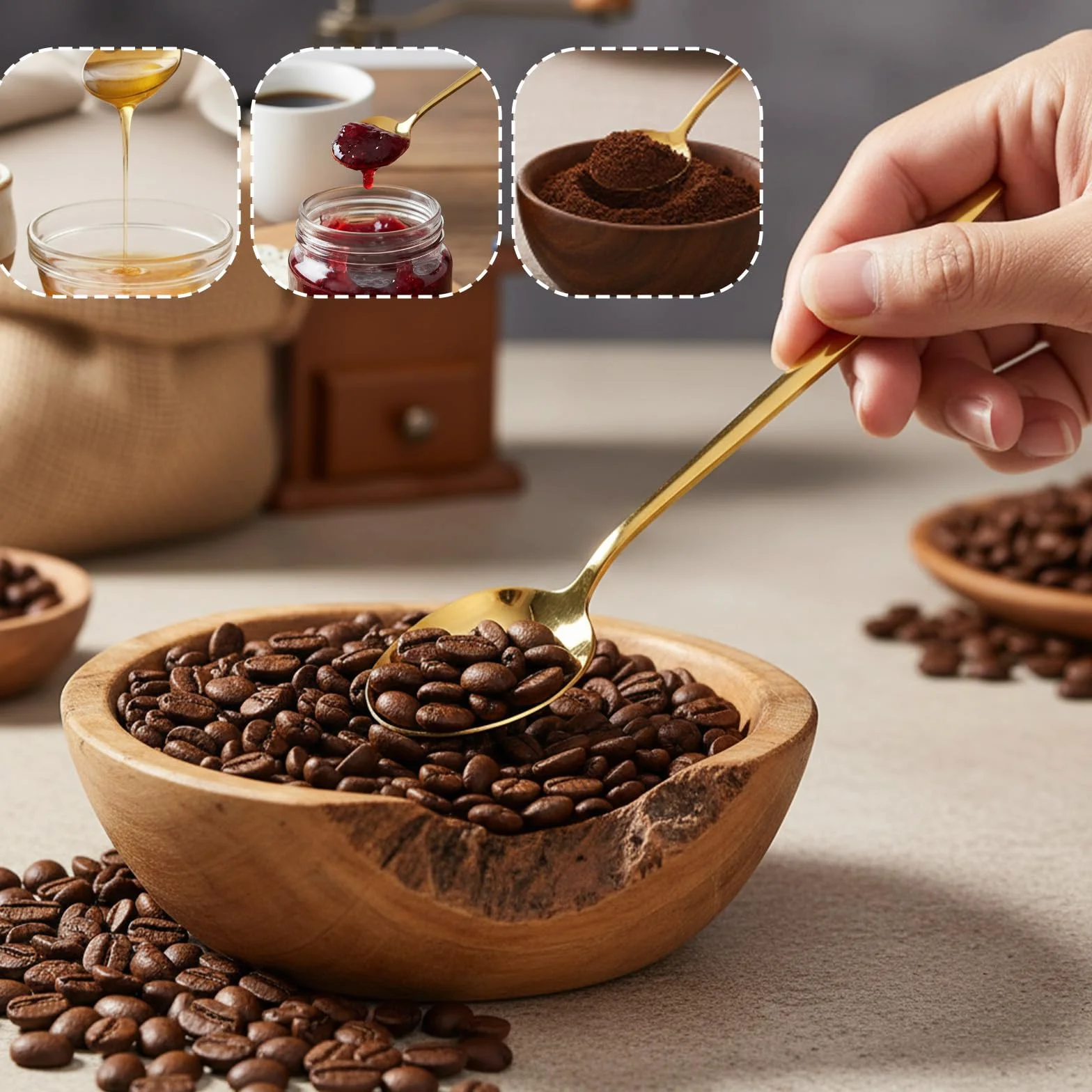 Nogeqi 8 sztuk małych łyżeczek deserowych 13,3 cm, długa łyżeczka do espresso, wysokiej jakości stal nierdzewna, łyżeczki do kawy, złote łyżeczki do herbaty, eleganckie, nadają się do mycia w zmywarce