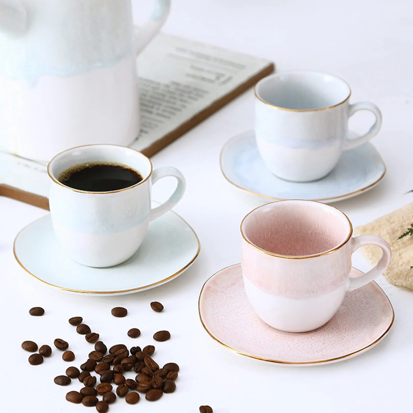 Zestawy Do Herbaty Z Czajniczkiem Dla Dorosłych, Filiżanka Do Herbaty I Spodek, Zestaw Na 3 Osoby, Porcelana, Ceramika, Kawa, Herbata, Zestaw Upominkowy Na Herbatę, Popołudniową He,M