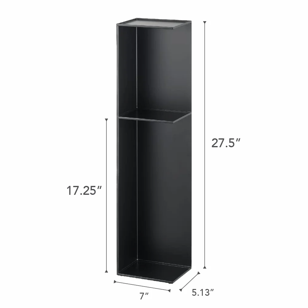 Yamazaki 3510 Tower smukły stojak toaletowy, L, czarny, stal, minimalistyczny design, 13 x 17 x 70,5 cm (dł. x szer. x wys.)