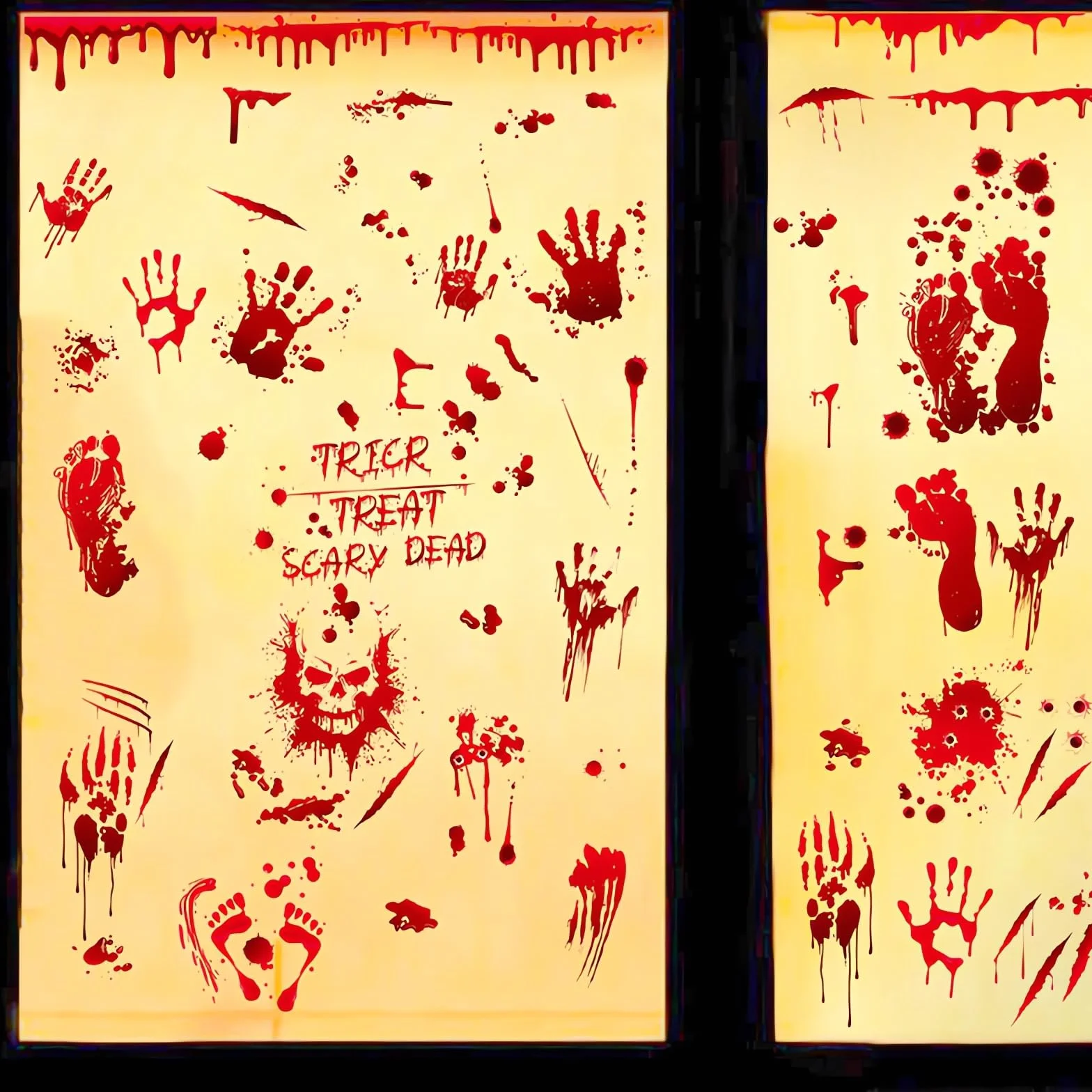 Halloween naklejki dekoracyjne samoprzylepne wielokrotnego użytku naklejka druk dwustronny (01B) (WSJ