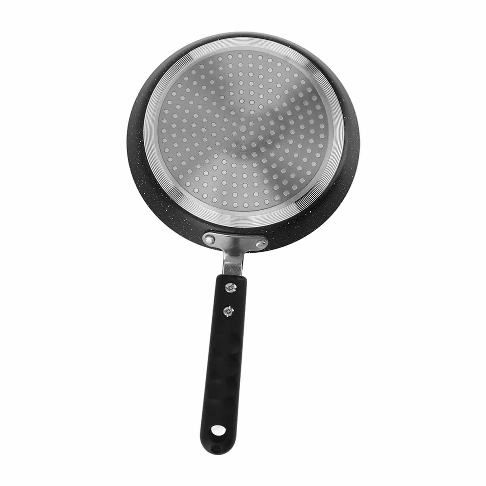 Tissting Patelnia do naleśników, 15 cm, 20 cm, stop aluminium, nieprzywierająca patelnia Dosa z plastikowym uchwytem, okrągła płaska patelnia do kuchenki indukcyjnej, kuchenki gazowej (20 cm)