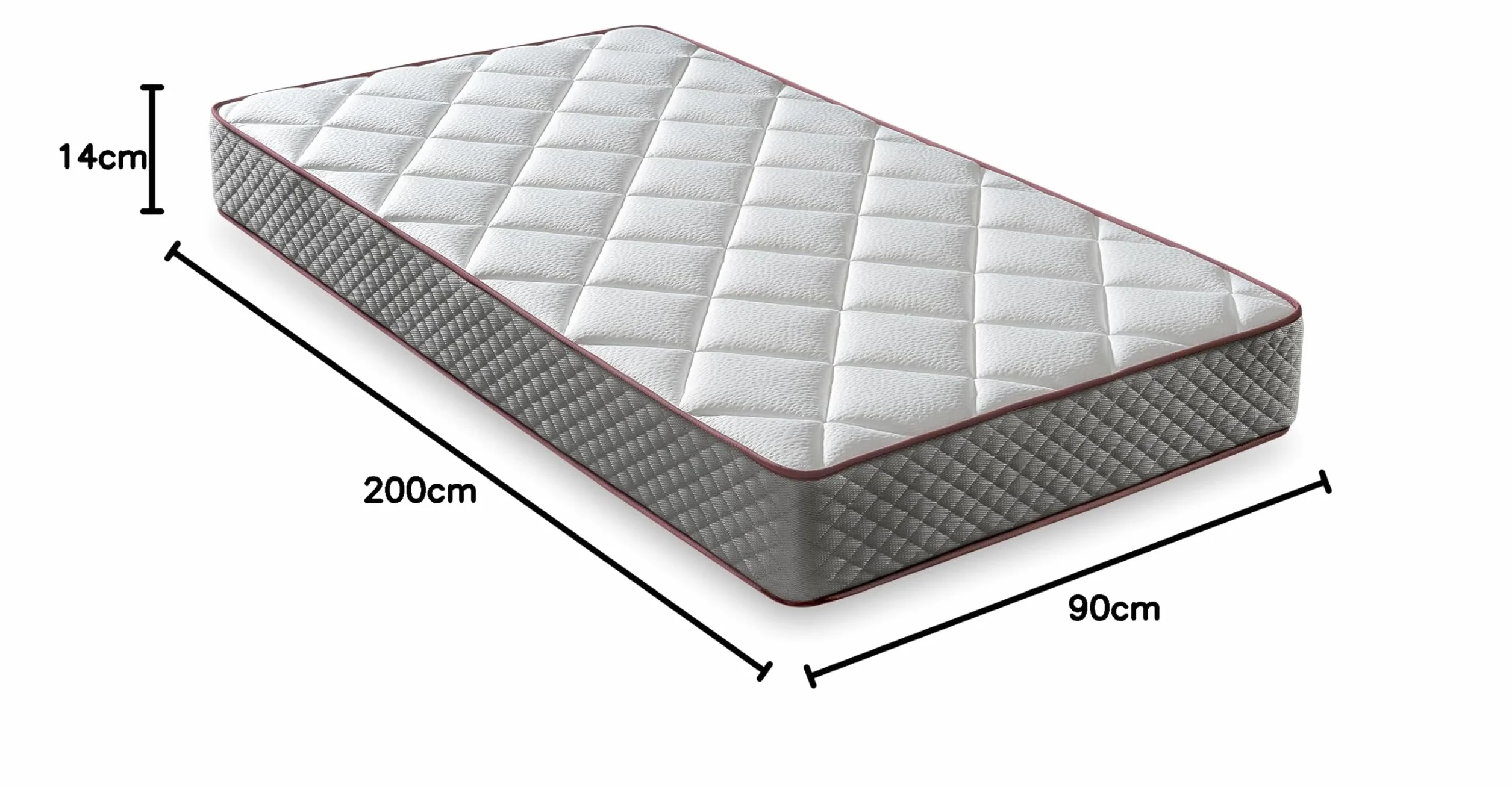 LUXIABED Materac 90x200 wiskoelastyczny Plus dwustronny Flexycell Komfort średnia twardość szary Elixir wysokość 14 cm