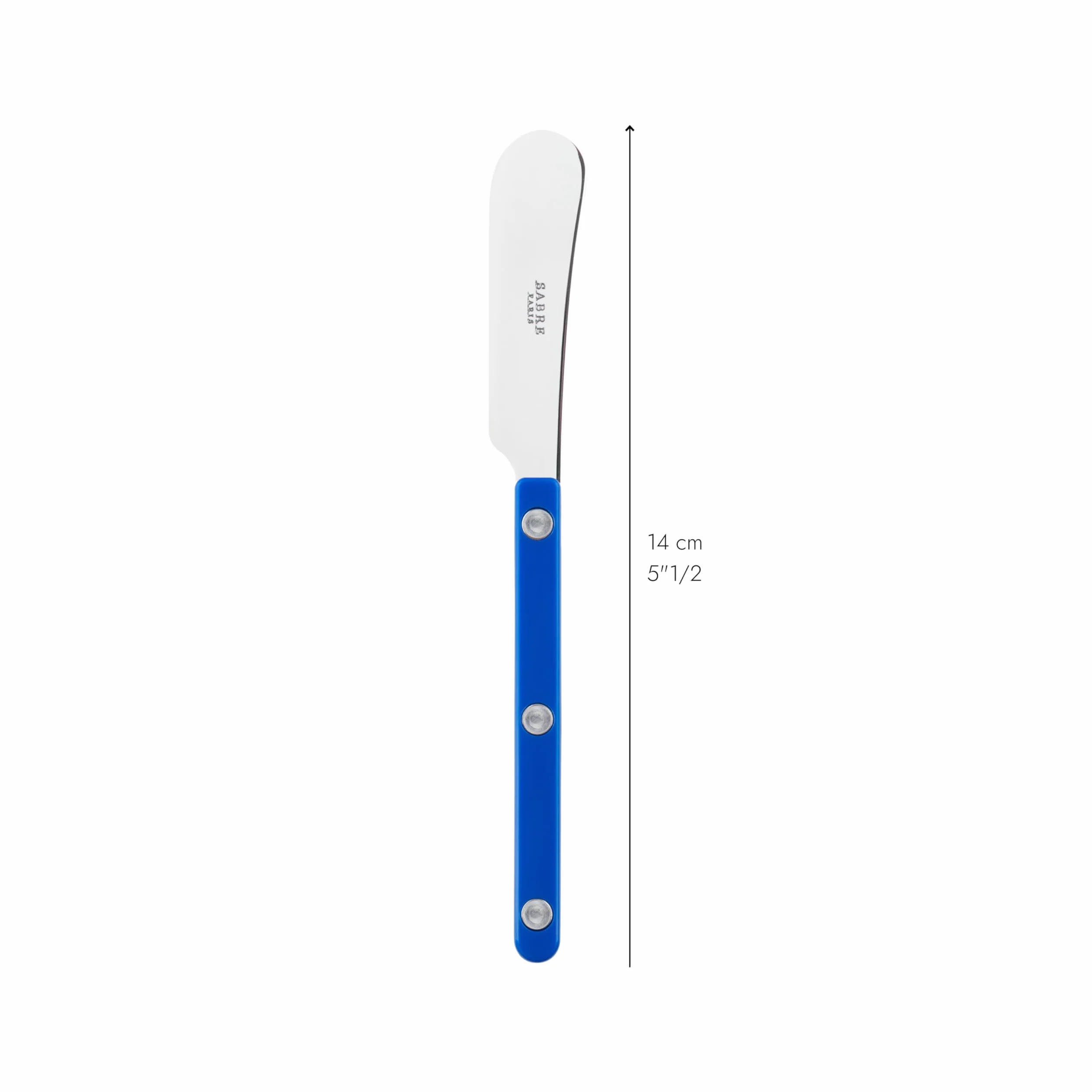SABRE PARIS - Zestaw 2 noży do masła 14 cm - Bistrot - idealne do masła, do smarowania - stal nierdzewna i nylon - można myć w zmywarce - ultramaryna niebieska