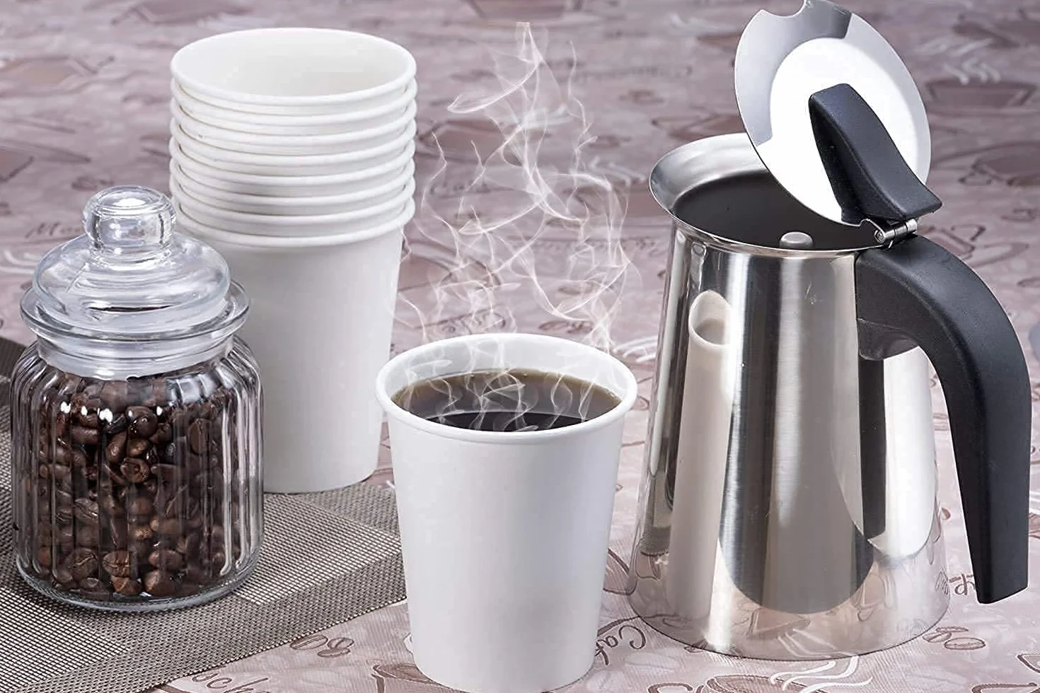 Tia Crafts Papierowe szklanki jednorazowe, do użytku i rzucania na imprezę, papierowe kubki przyjazne dla środowiska, bezpieczne i higieniczne do soku, kawy, herbaty (białe, 150 ml) – opakowanie 150