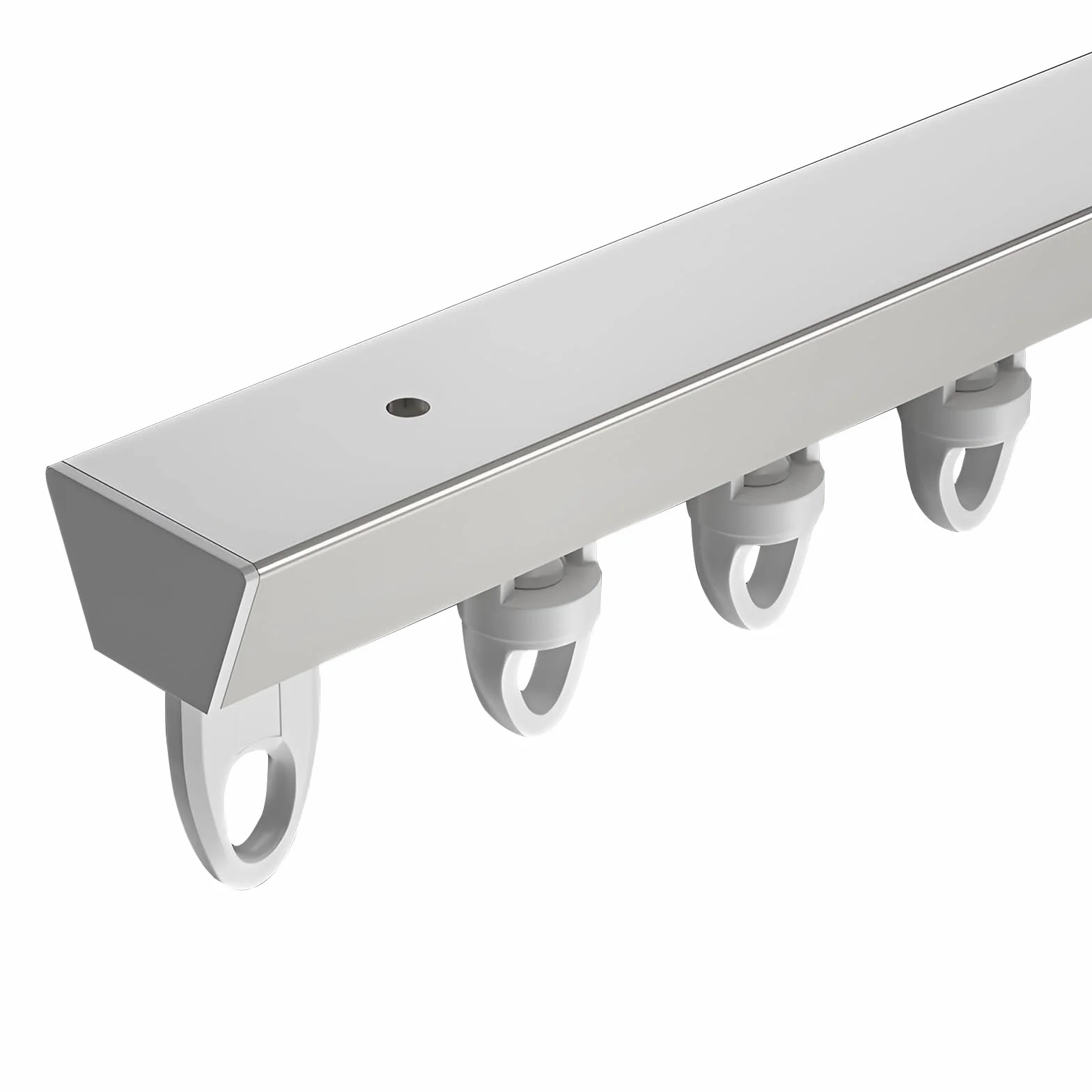 Aluminiowy zestaw zacisków sufitowych z kołami pasowymi cichy system szyn przesuwnych łatwy montaż 600 (4 x 150) białe wykończenie do dekoracji domu
