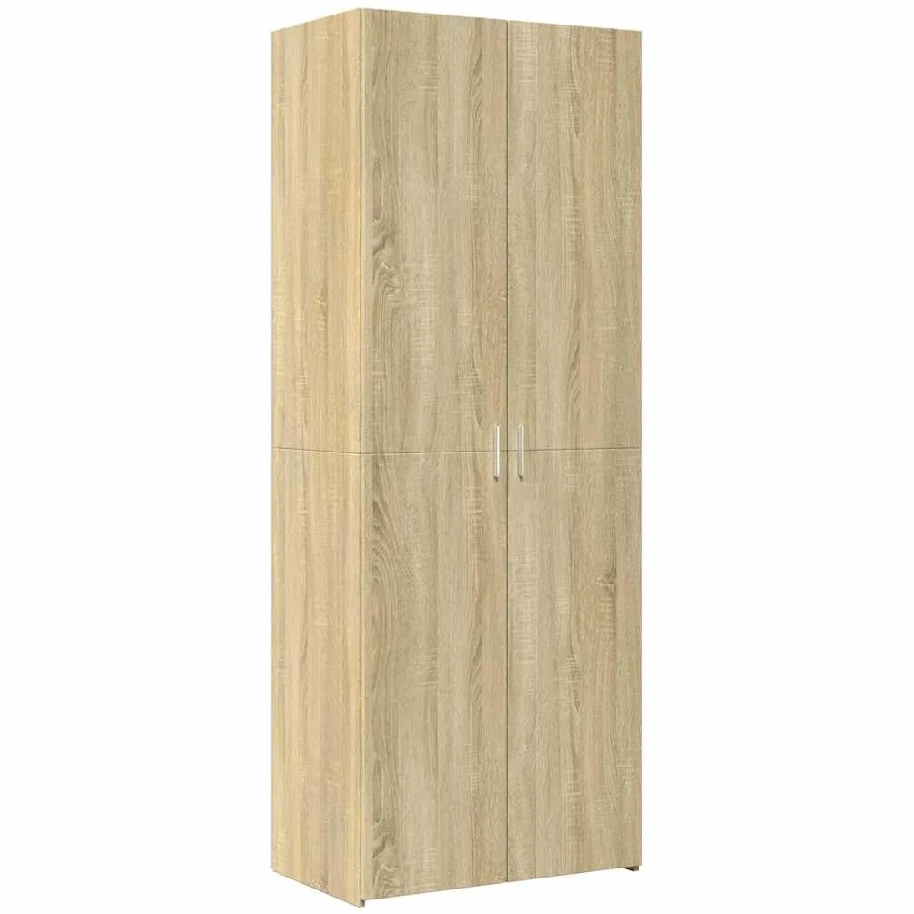 Générique Sonoma wysoki bufet dębowy 70 x 42,5 x 185 cm drewno inżynieryjne, szafka do przechowywania z przegródkami i drzwiami, duża pojemność do salonu, sypialni lub przedpokoju, gładka powierzchnia
