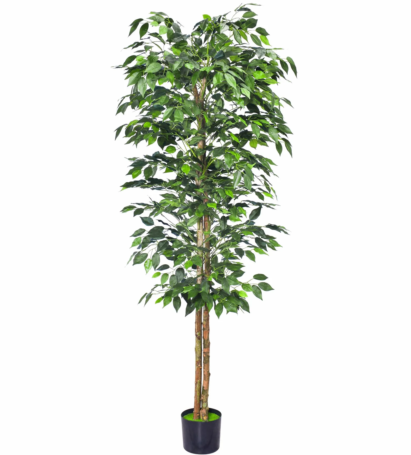 HAIHONG Sztuczne drzewo Ficus z realistycznymi liśćmi i naturalnym pniem, sztuczne drzewo figowe z solidną plastikową doniczką do pokoju dziecięcego, sztuczne drzewo figowe do biura, domu, do