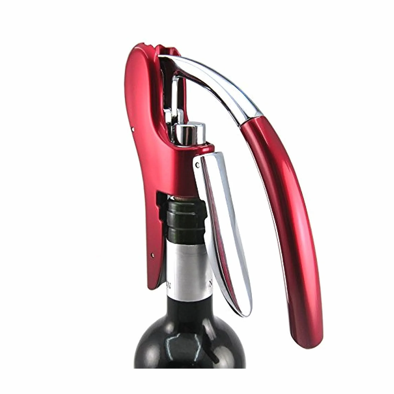 Best Utensils profesjonalny otwieracz do wina ze stopu cynku, ośmiornica, wysokiej jakości, pionowy korkociąg z wbudowanym obcinaczem do folii, zestaw otwieraczy do butelek kelner (czerwony)