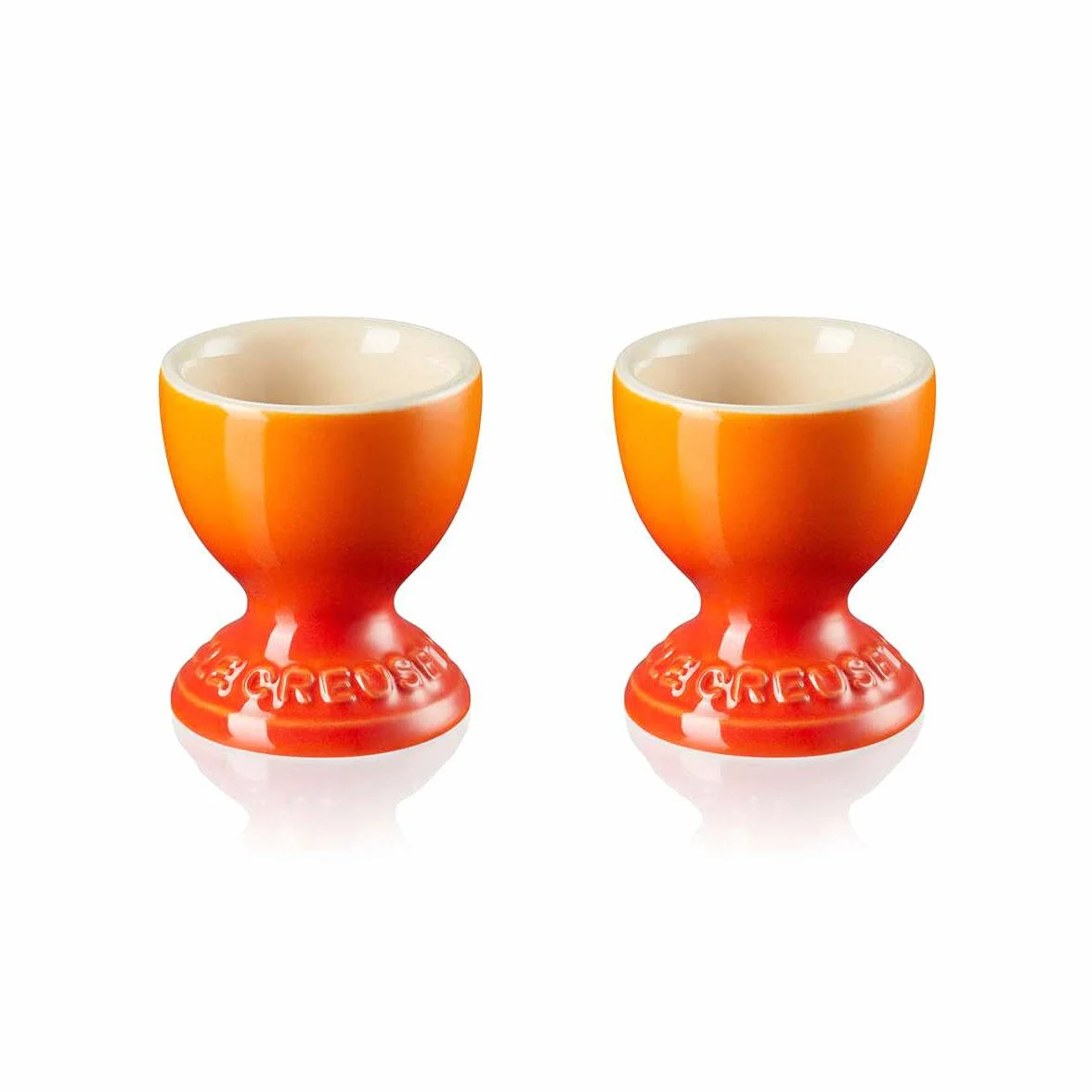 Le Creuset Kubki do jajek z kamionkami zestaw 2 sztuk 9 g 5,3 x 5,3 x 5,9 cm wulkaniczny