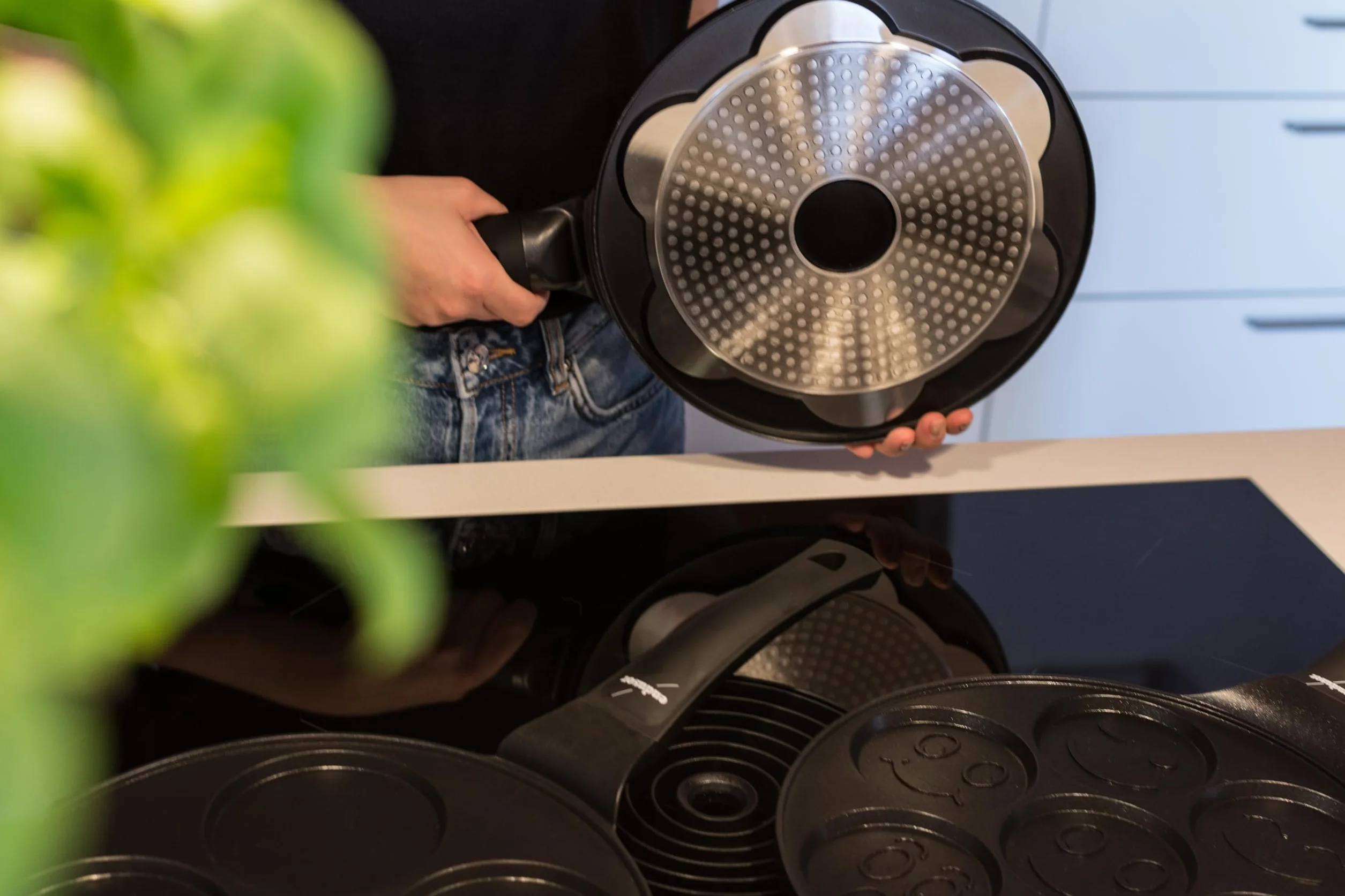 endusor Patelnia do naleśników indukcyjnych – patelnia do jajek sadzonych Ø 26 cm z potrójną powłoką PowerShield. Do wszystkich rodzajów kuchenek: indukcyjnych ceramicznych gazów elektrycznych
