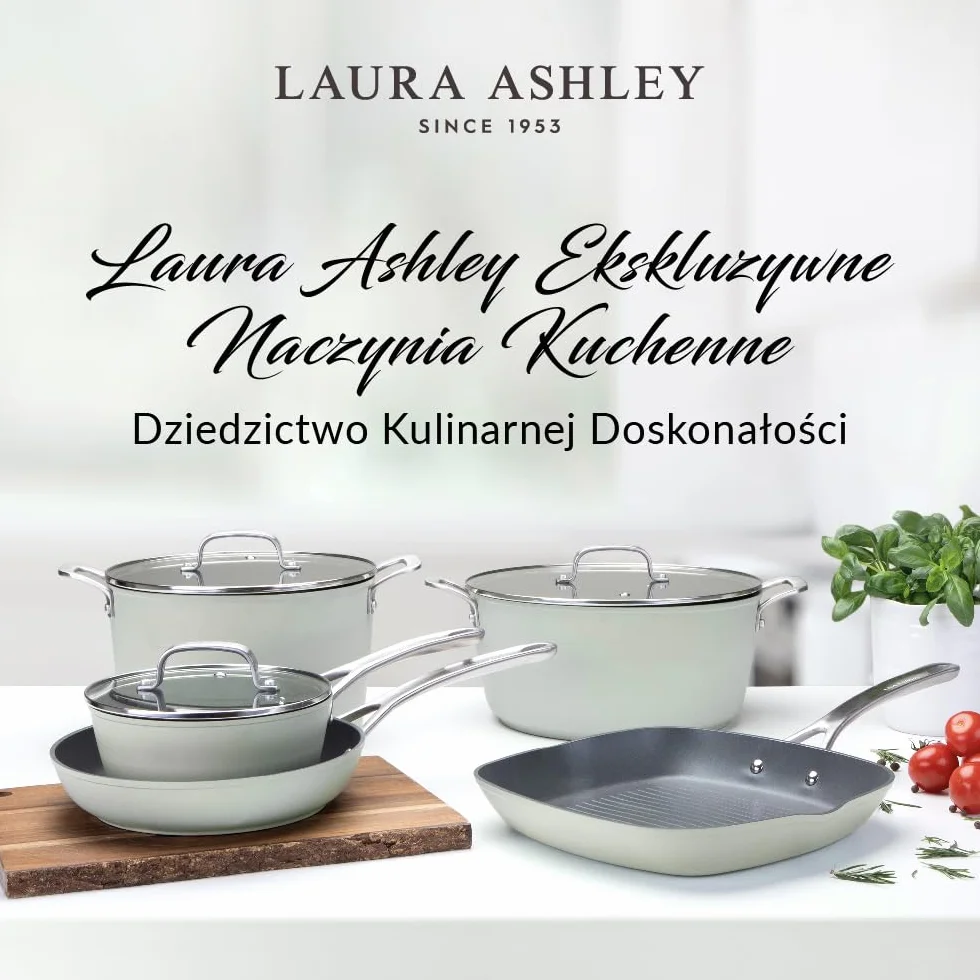 Laura Ashley 16cm Garnek do Mleka z Dziobkiem – 1,2 Litra Aluminiowy Mała Patelnia do Mleka, Bez PFOA/PFAS, Kompatybilny ze Wszystkimi Kuchenkami, Odporny na Pieczenie w Piekarniku i Mycie w Zmywarce