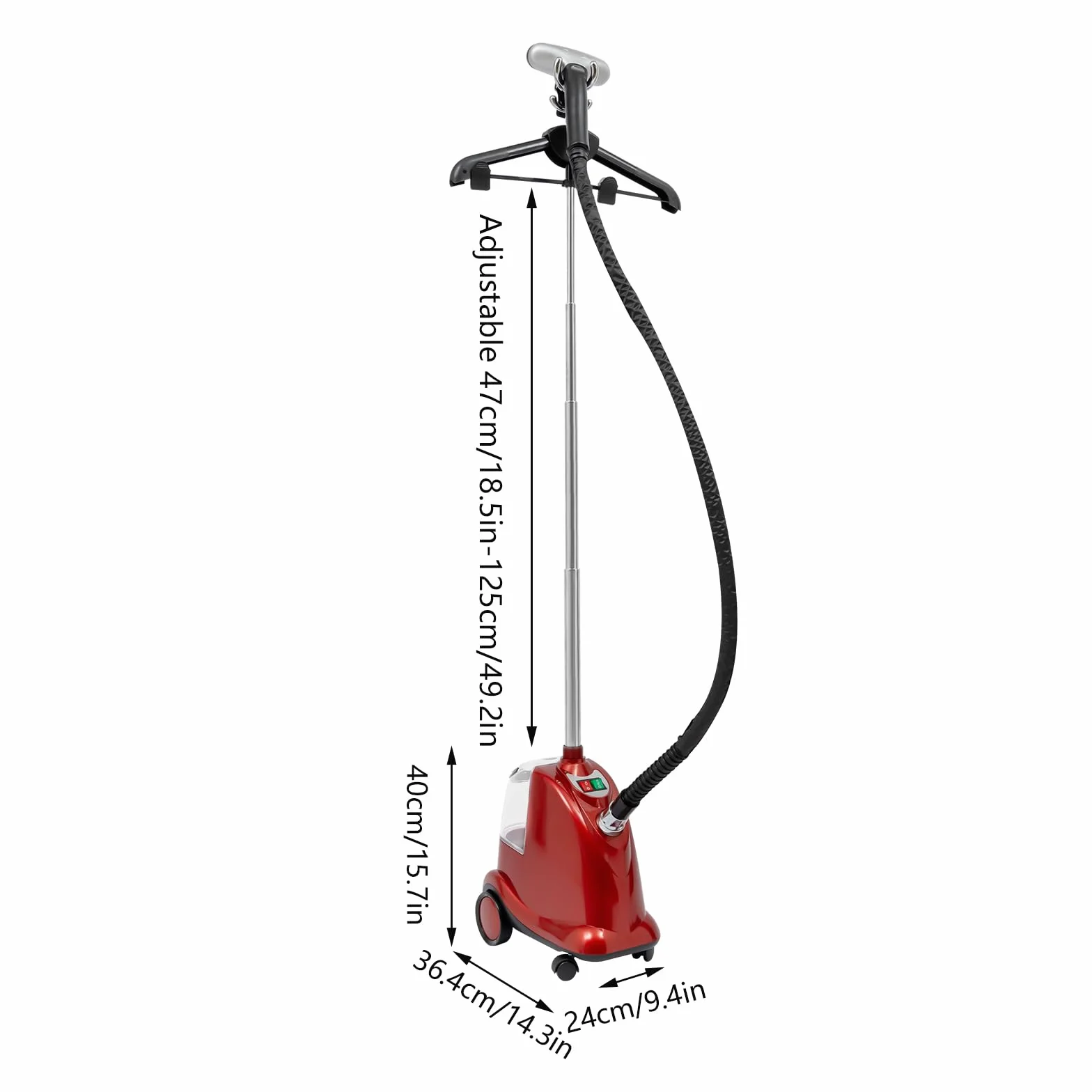 Parownik stojący, 2200 W, parownik do usuwania zmarszczek, stojący parownik do ubrań ze zbiornikiem na wodę 3 l, żelazko do ubrań do koszulek, spódnic, spodni, prześcieradła